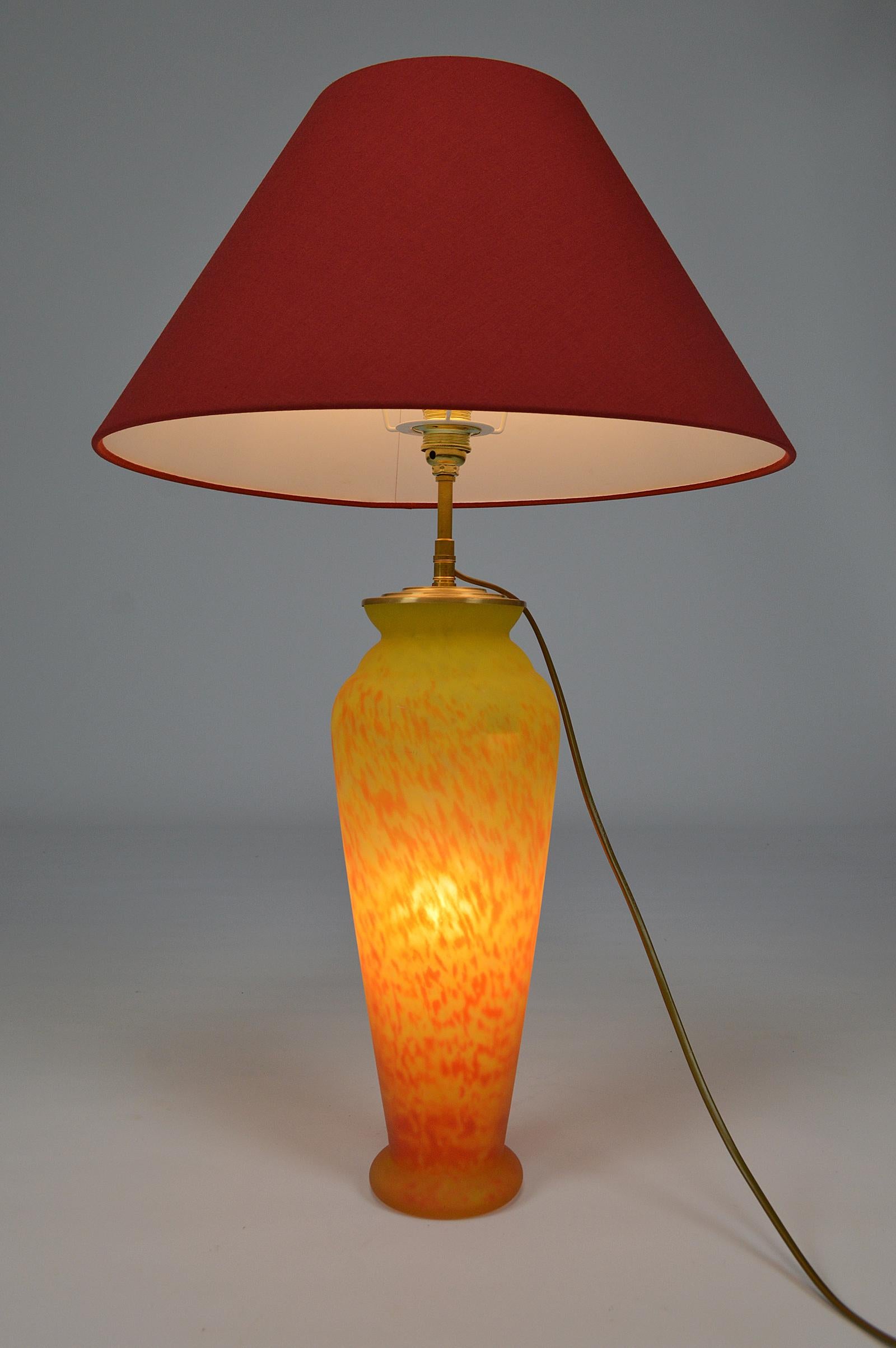 Vintage Glaspaste Lampe, Frankreich, um 1970 im Angebot 5