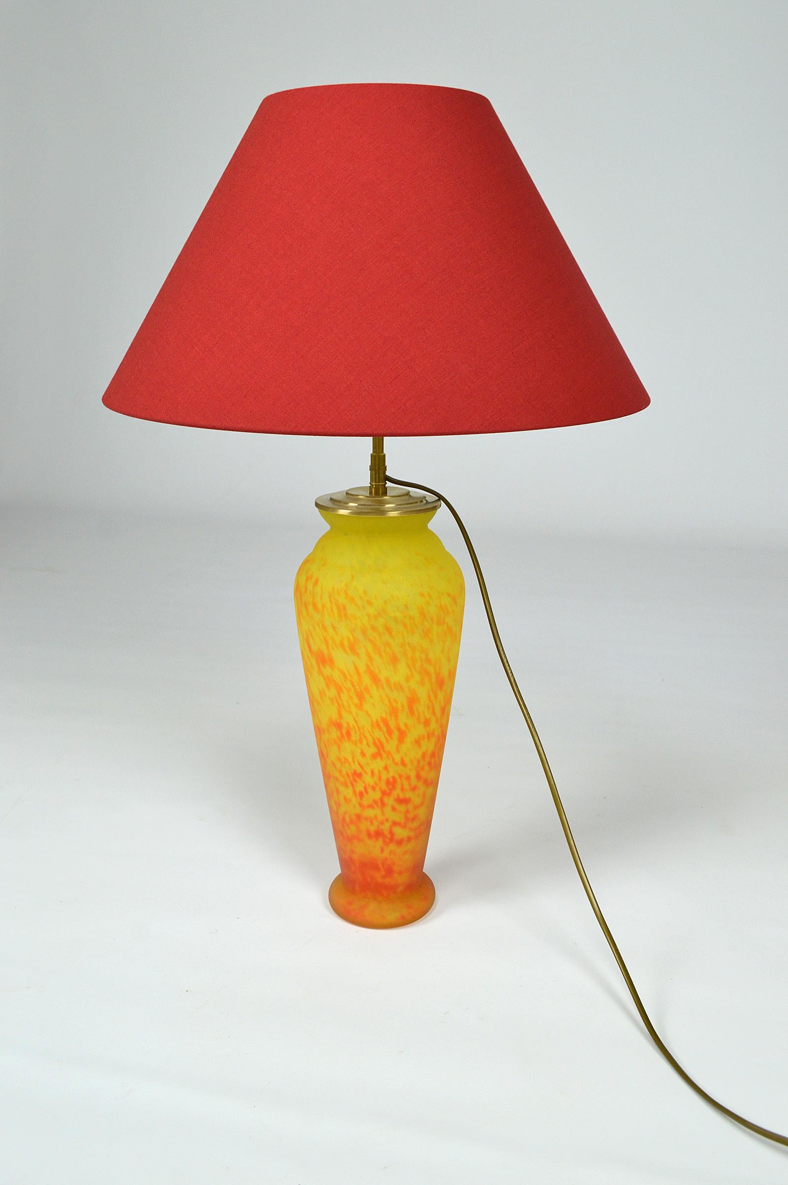 French Vintage Glass Paste Lamp, France, circa 1970 For Sale