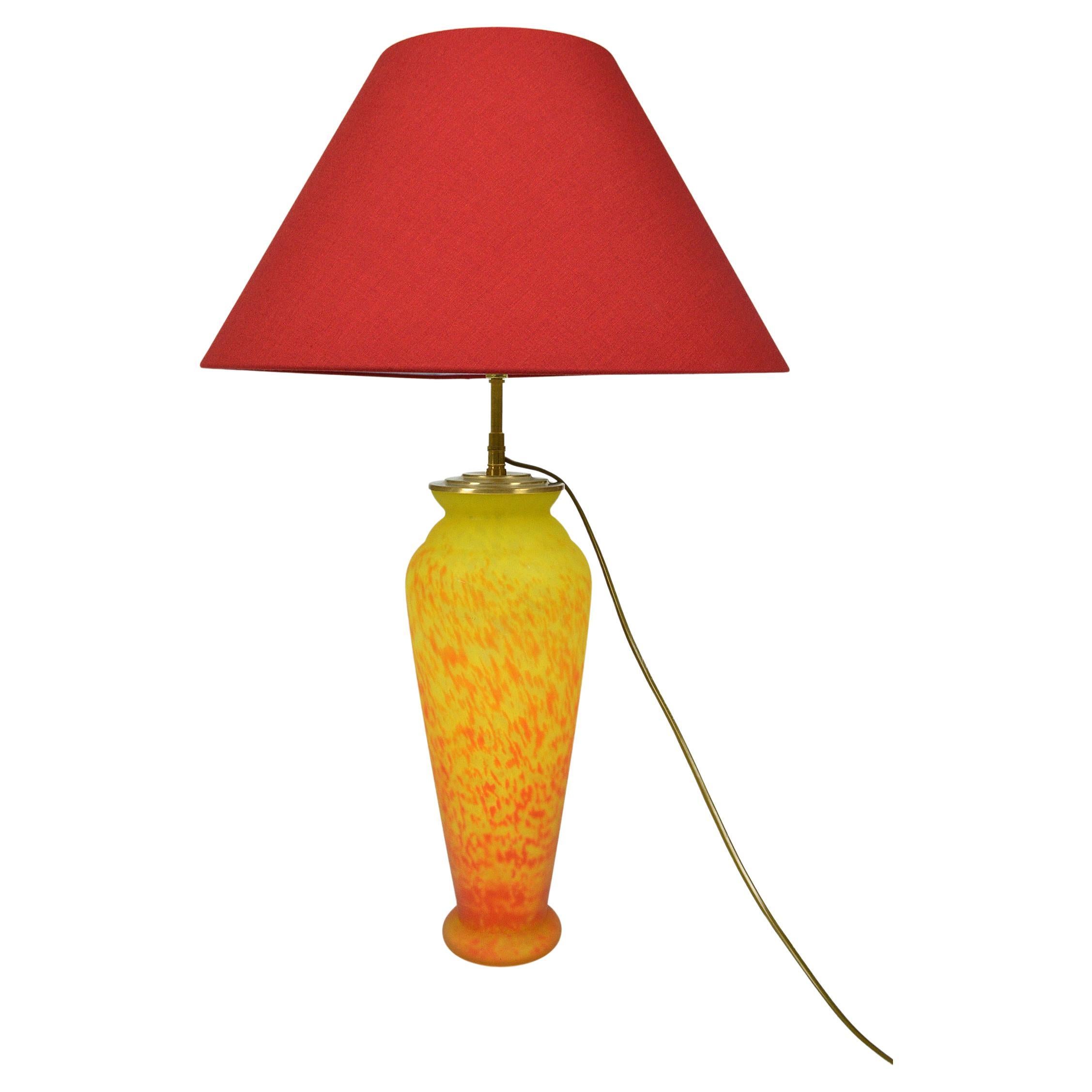 Vintage Glass Paste Lamp, France, circa 1970