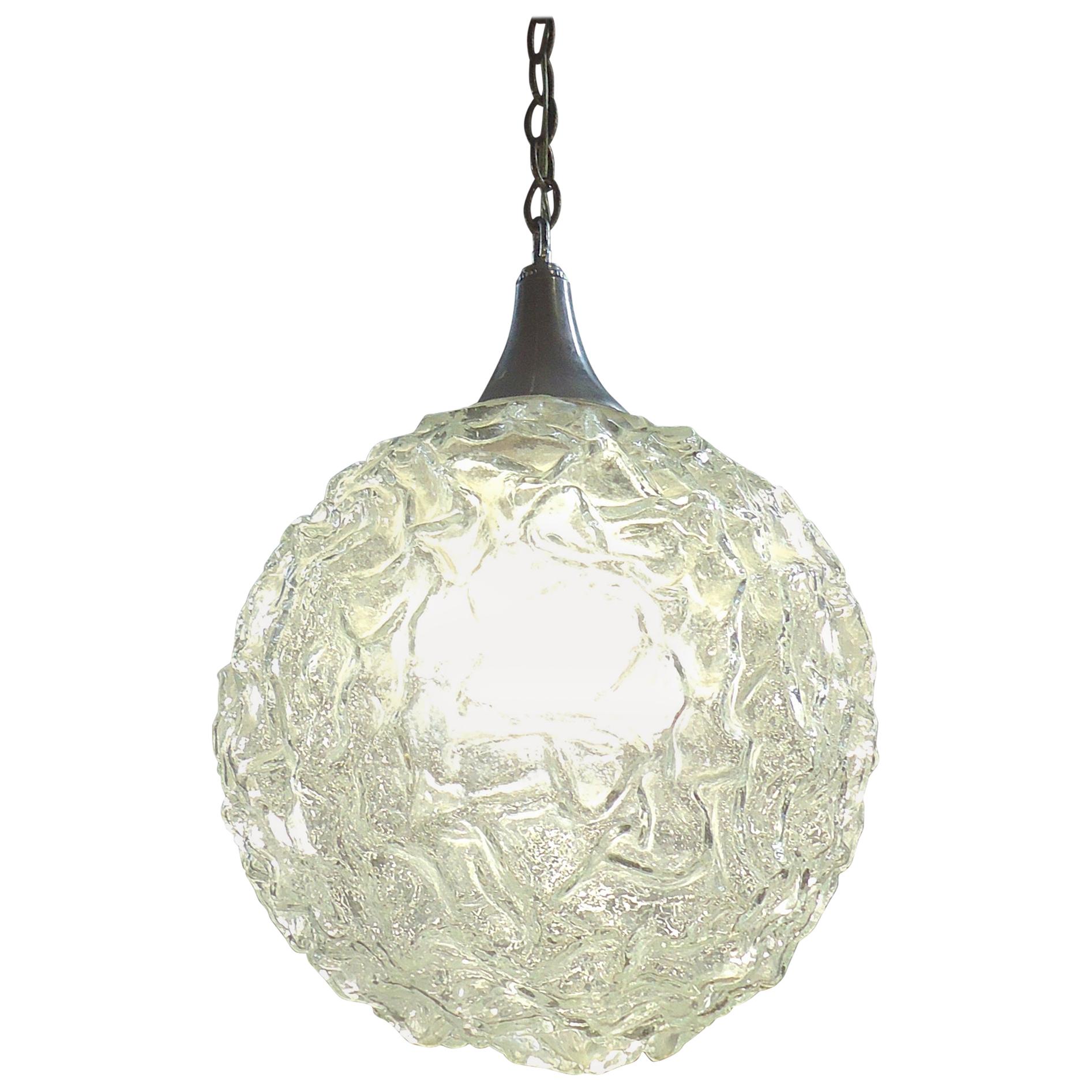 Vintage Glass Pendant Lamp For Sale