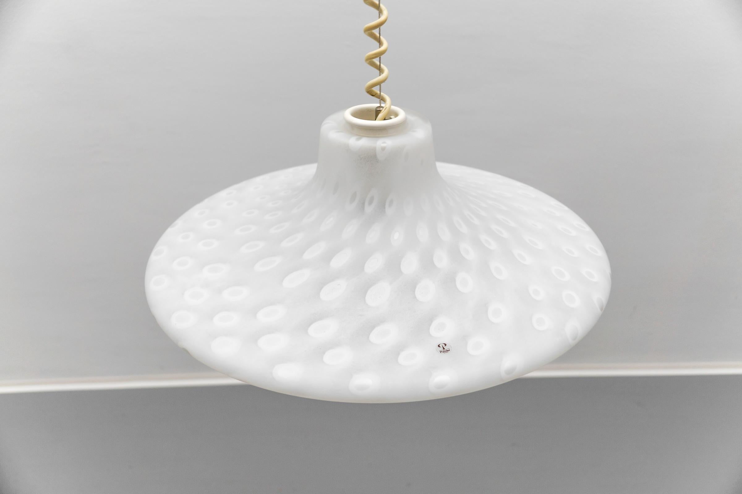 Lampada a sospensione in vetro vintage di Aloys Ferdinand Gangkofner, Peill & Putzler 1960s in vendita 5