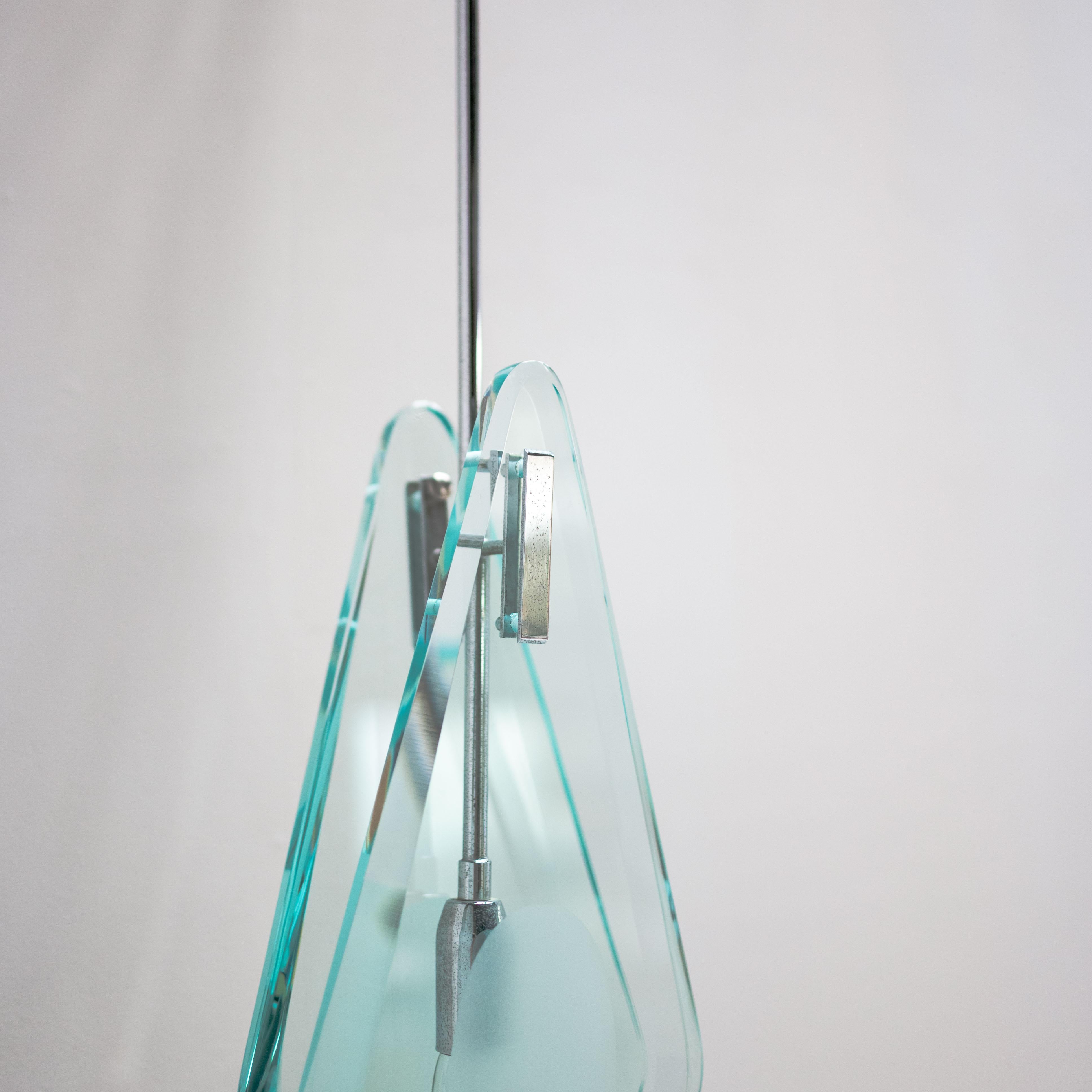 Lampada a sospensione in vetro vintage di Veca, Italia, anni '60 in vendita 5