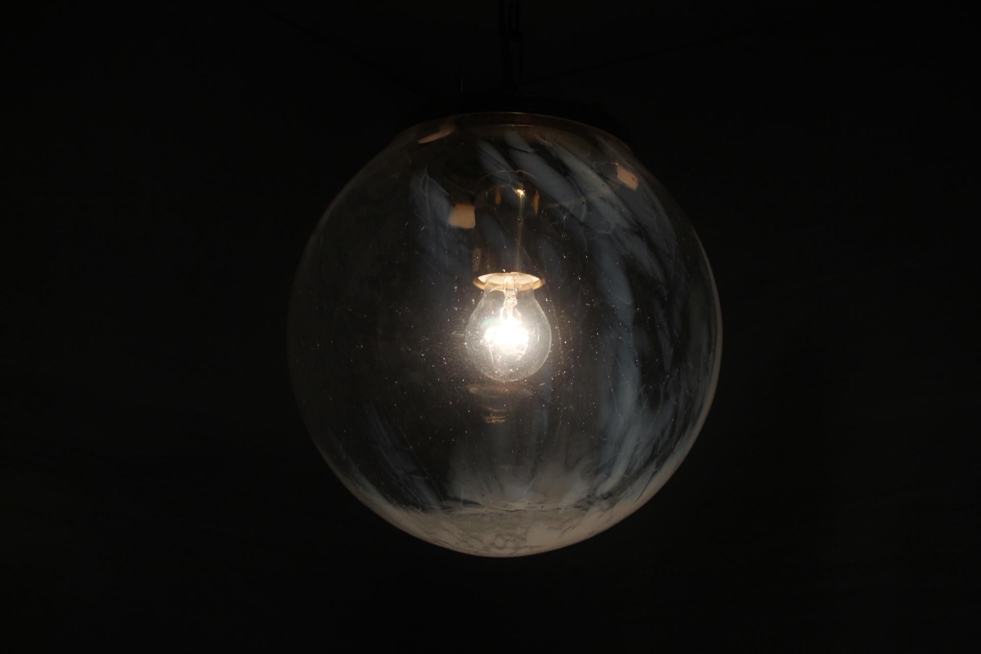 Mid-Century moderno Lampada a sospensione in vetro vintage, Kamenický Šenov, anni '70. in vendita