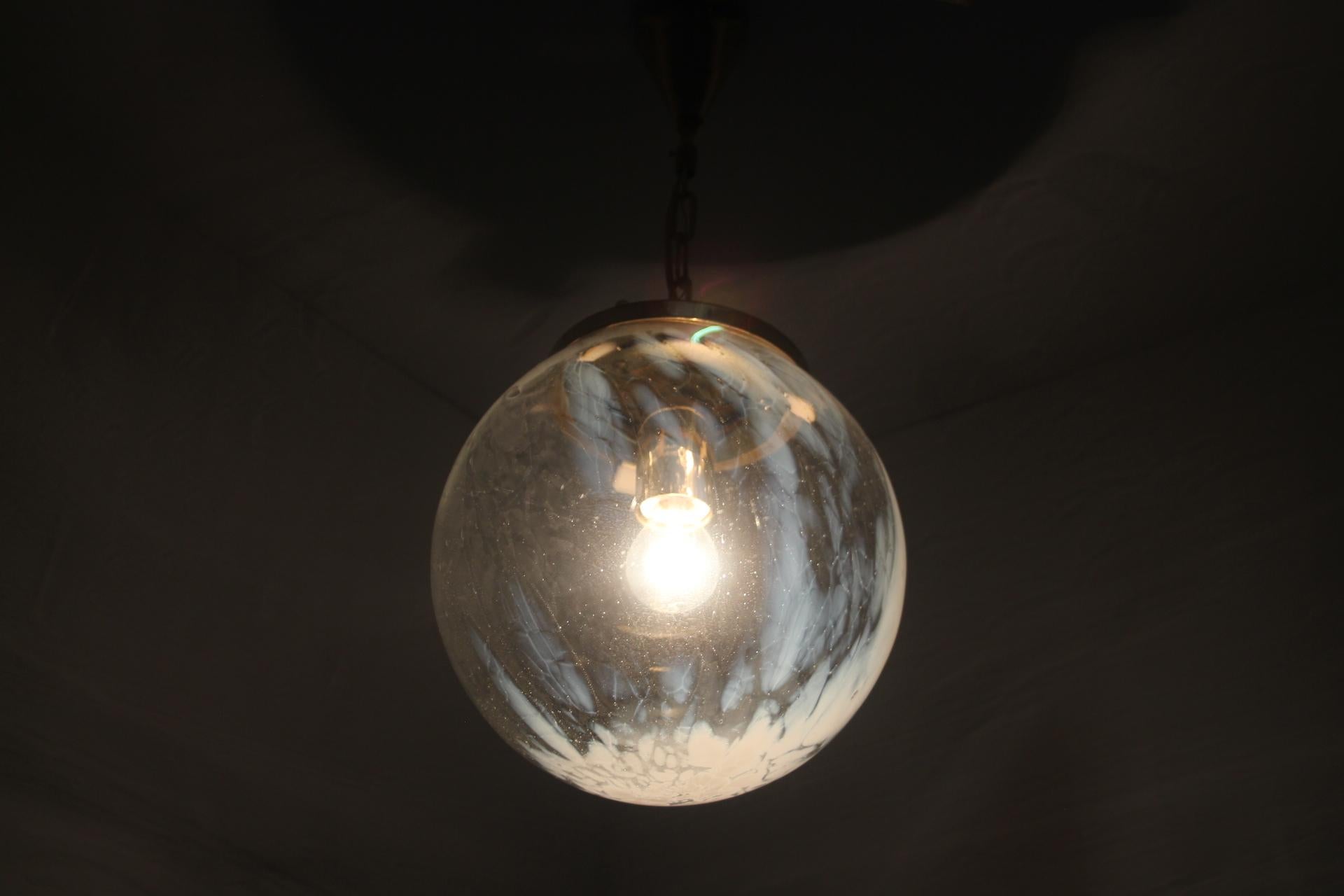 Ceco Lampada a sospensione in vetro vintage, Kamenický Šenov, anni '70. in vendita