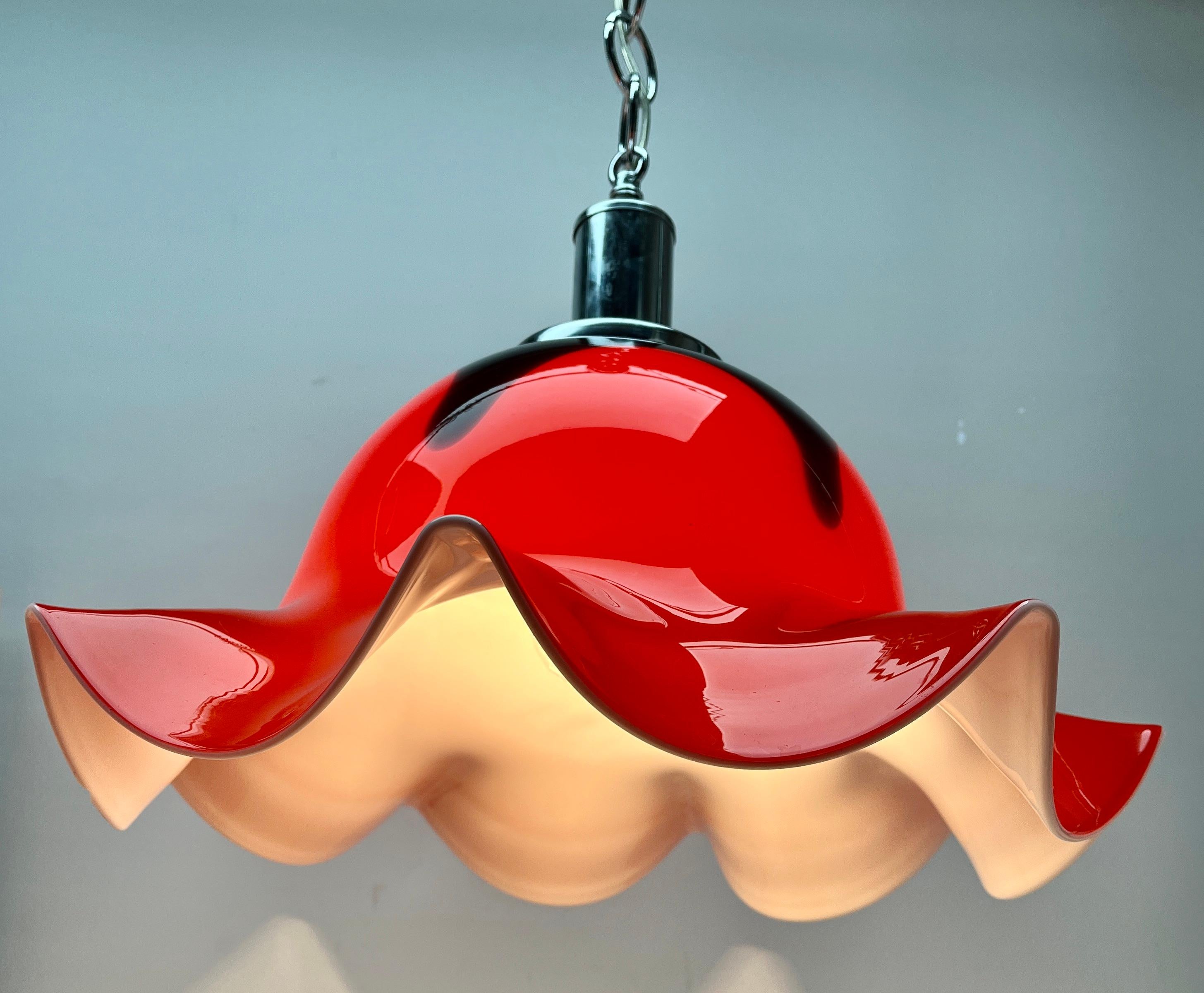Vintage Glass Pendant Light Murano, 1960s In Good Condition For Sale In Verviers, BE