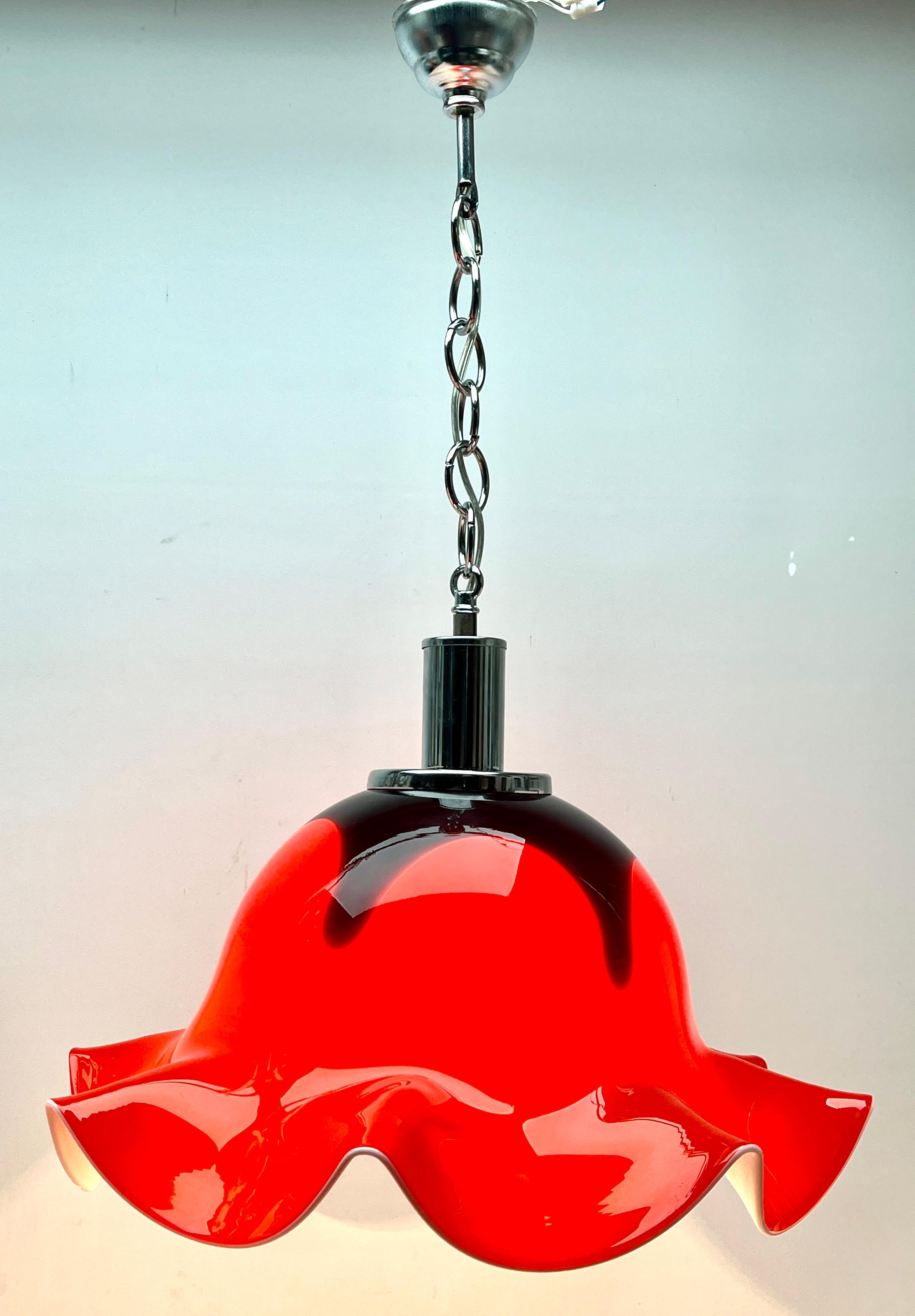 Lampe à suspension en verre de Murano, années 1960 en vente 1