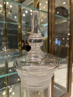Vintage Glass Pharmacy Storage Jar with Lid, France