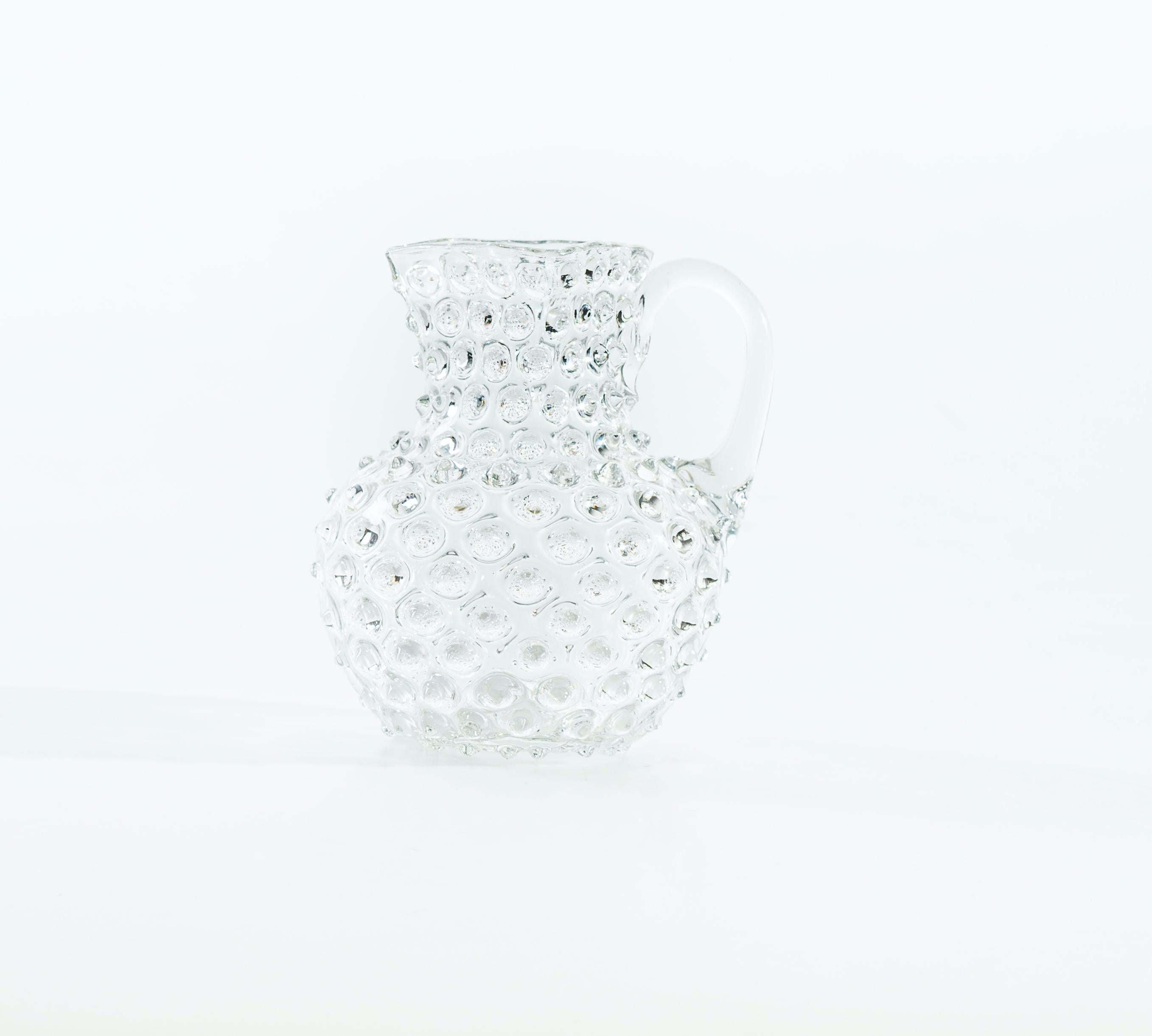 Italian Vintage Glass Pitcher, Italy, Mid-20th Century