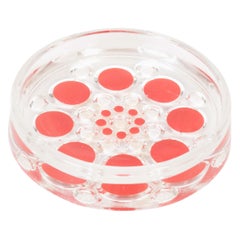Vintage Glass Polka Dot Ashtray, Italy, 1970s