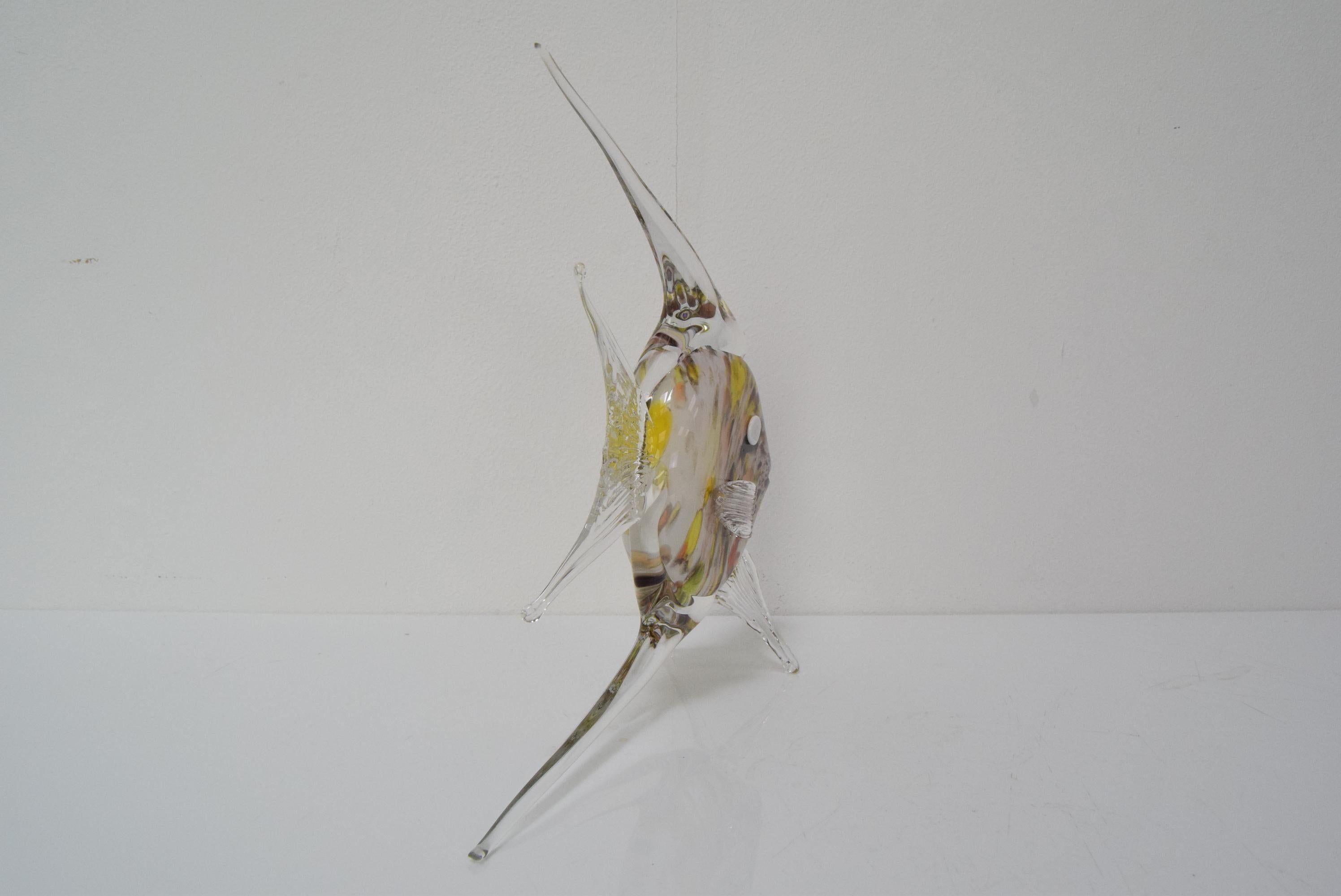 Vintage Glass Scalar/Fish, Glasswork Novy Bor, 1970's.  For Sale 2