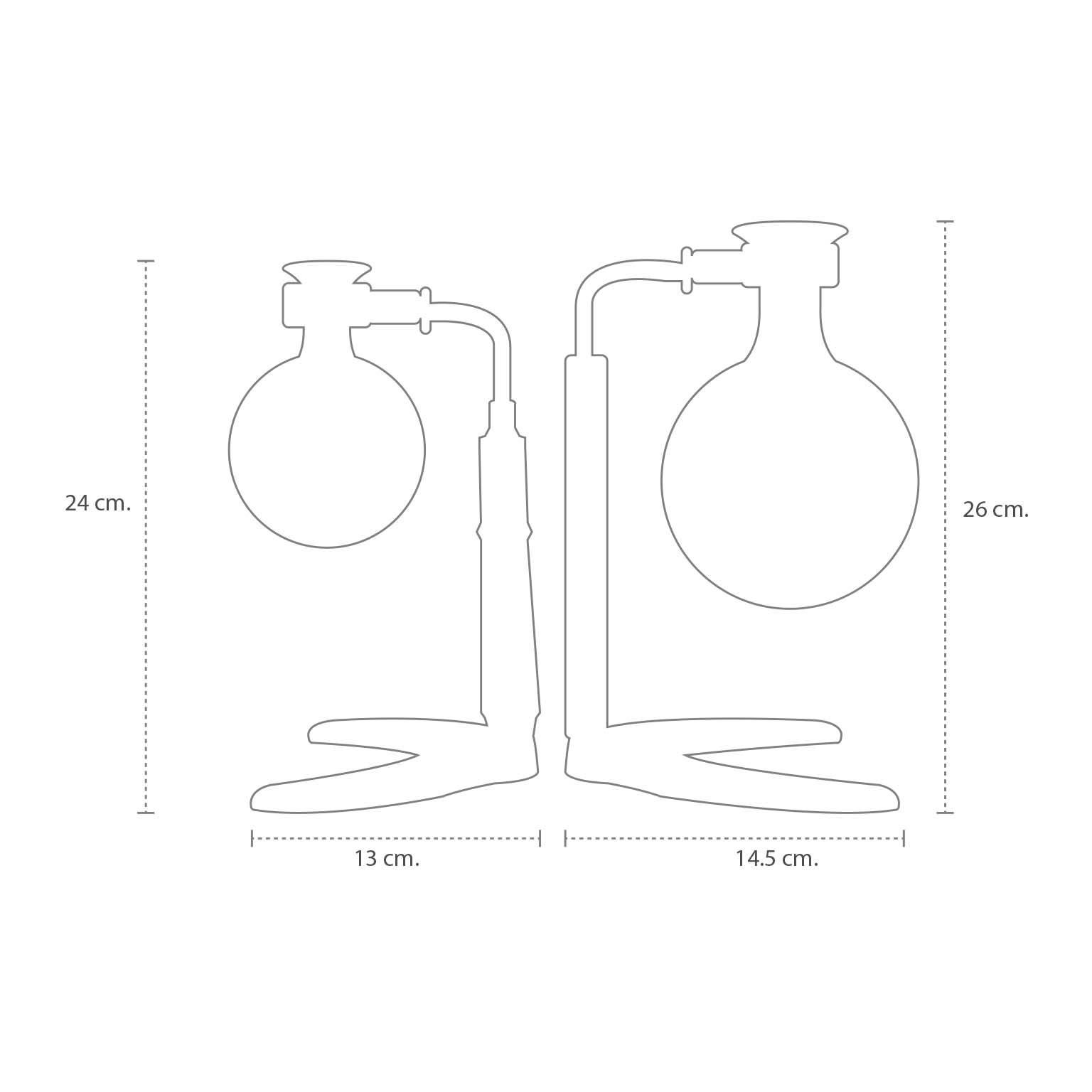 Italian Vintage Glass Science Lab Stands