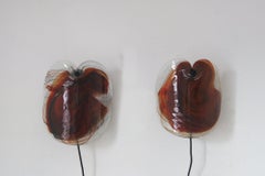 Appliques en verre vintage par Per Lutken pour Holmegaard, 1970, ensemble de 2