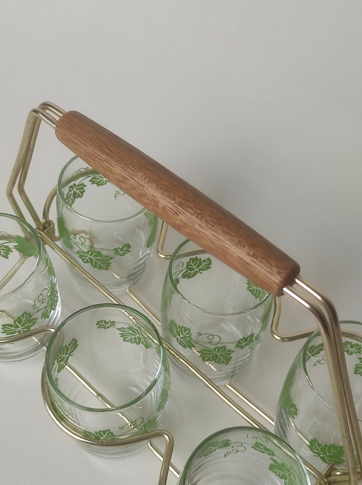 Verre Ensemble en verre vintage 1950s en vente