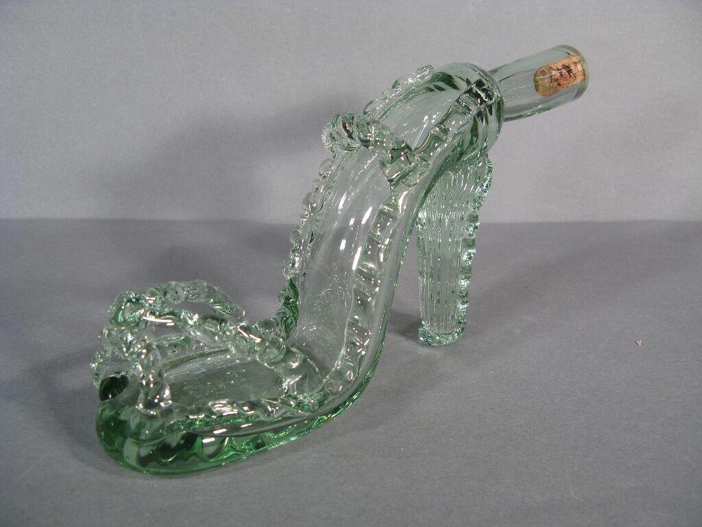 Vintage Glass Shoe-Shaped Decanter (Mid-20th Century) -1Y02 5