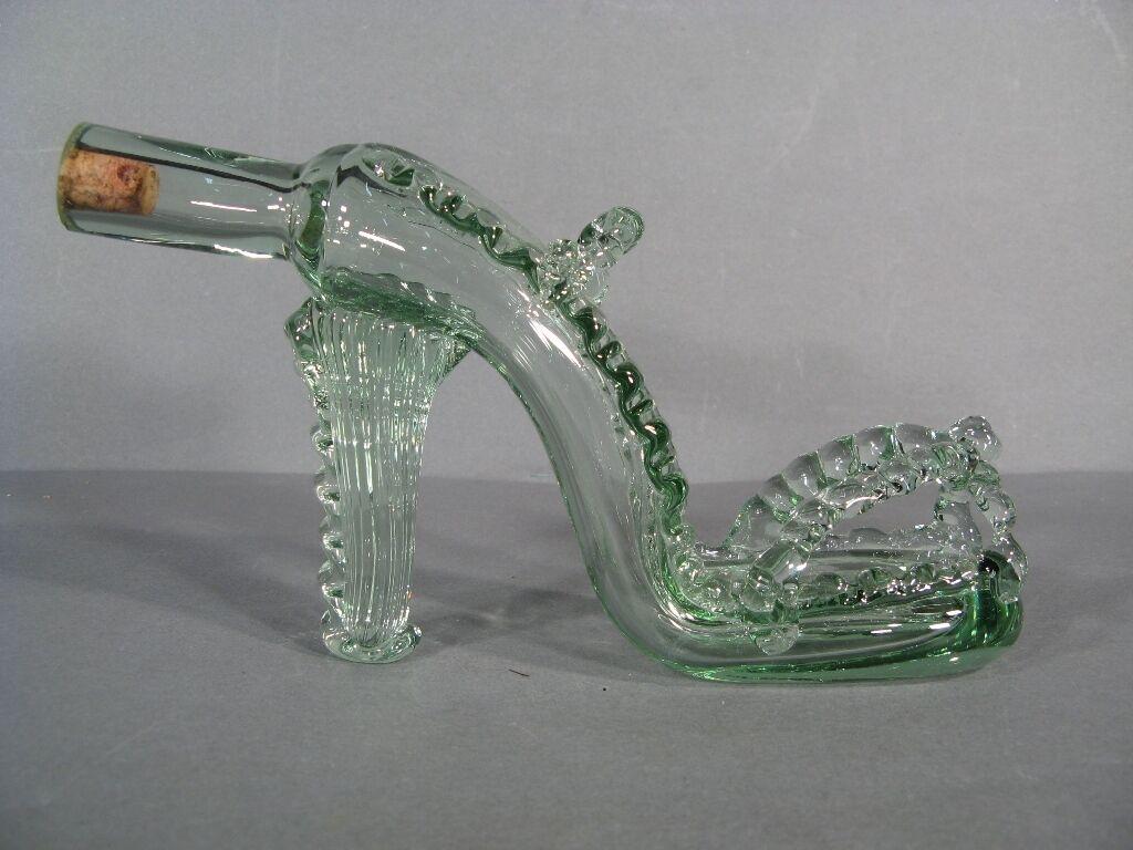 Vintage Glass Shoe-Shaped Decanter (Mid-20th Century) -1Y02 6