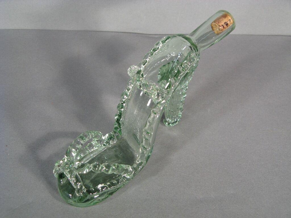 Vintage Glass Shoe-Shaped Decanter (Mid-20th Century) -1Y02 3