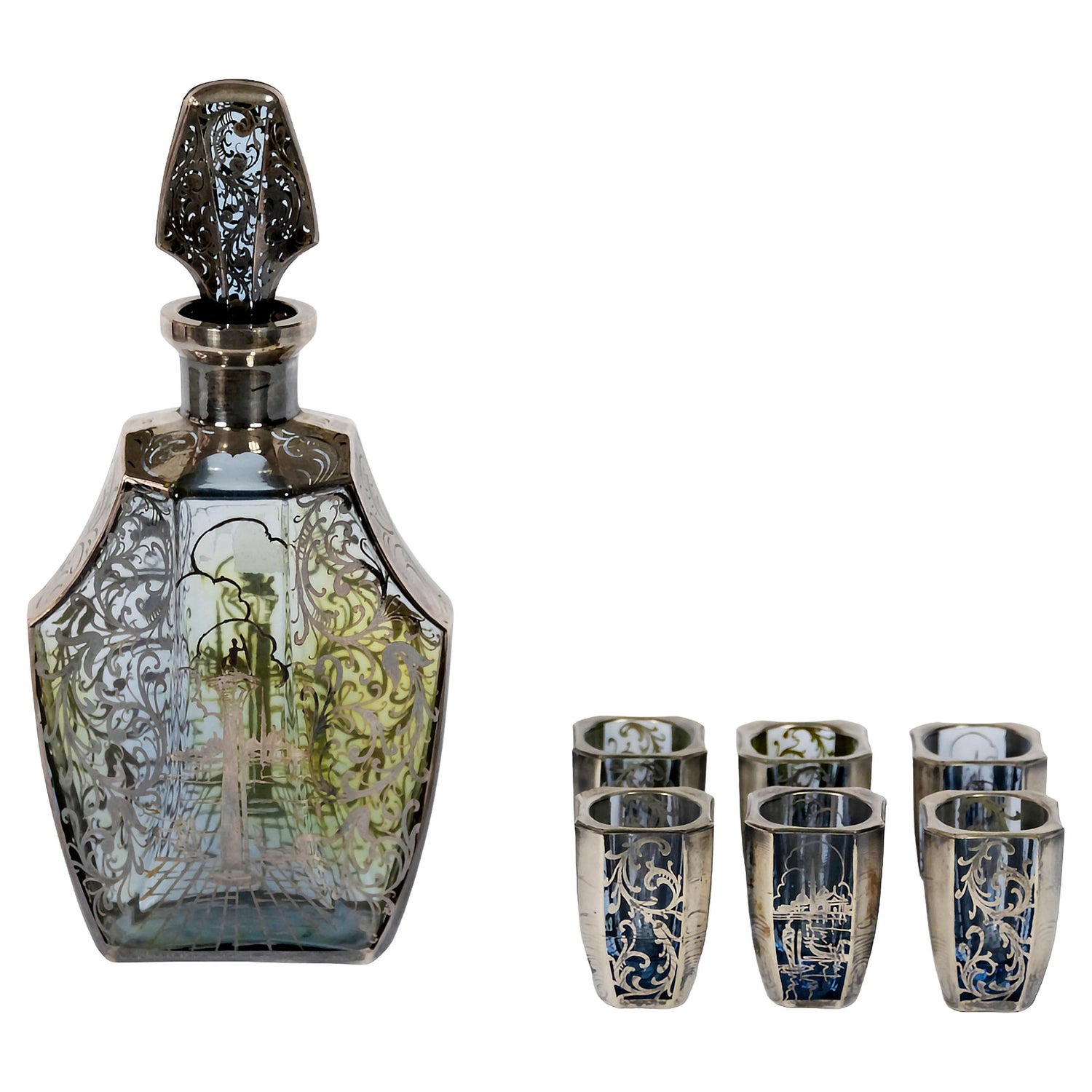 Art Deco Murano Glass Set, Venini Attributable, Decorations Carlo Scarpa  Style For Sale at 1stDibs