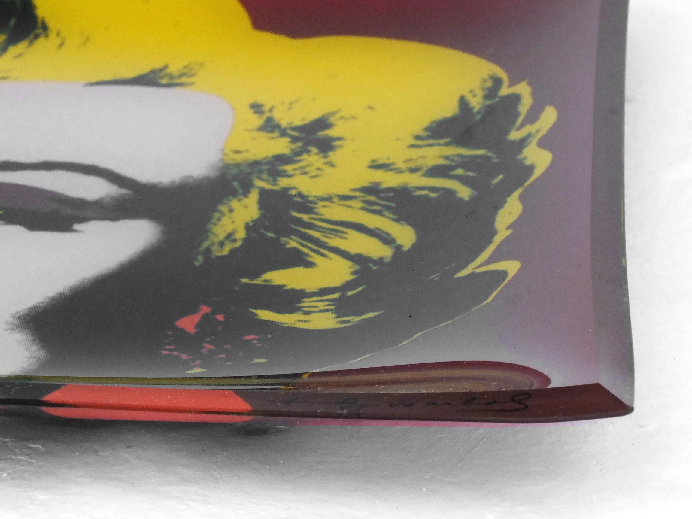 Italian Vintage Glass Square Plate Rosenthal Marilyn Monroe Celebrity Series Andy Warhol For Sale