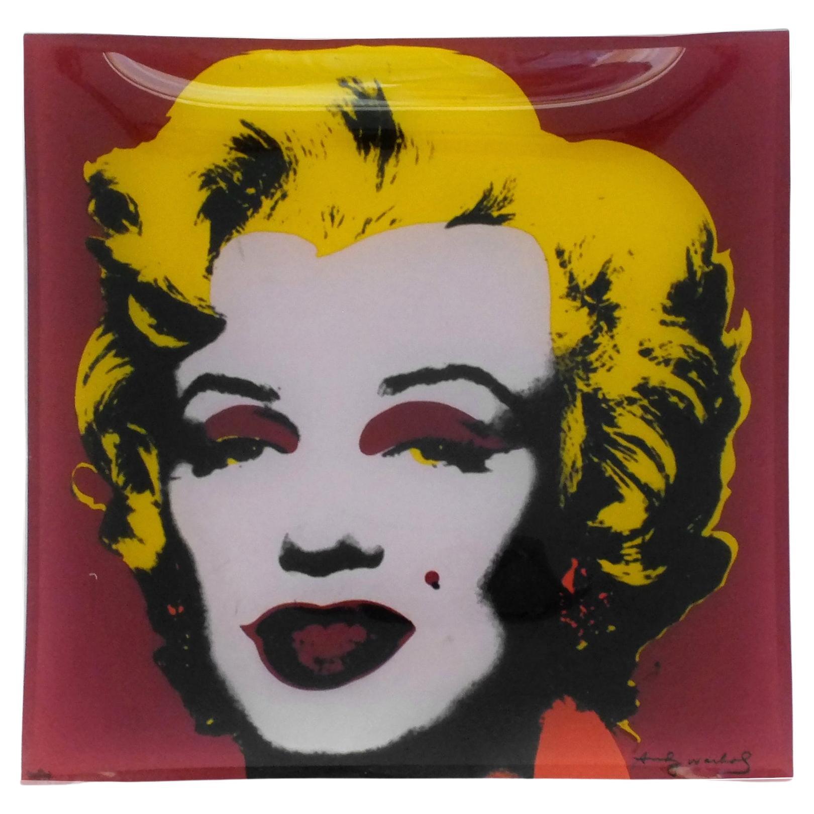 Assiette carrée en verre vintage Rosenthal de la série Marilyn Monroe et des célébrités Andy Warhol