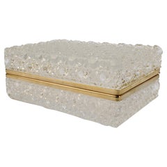 Vintage Glass Table Casket or Box with a Gilt Metal Mount