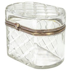 Vintage Glass Table Casket or Box with a Gilt Metal Mount