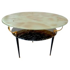 Vintage Glass Table in the style of Fontana Arte, Italy 1950s