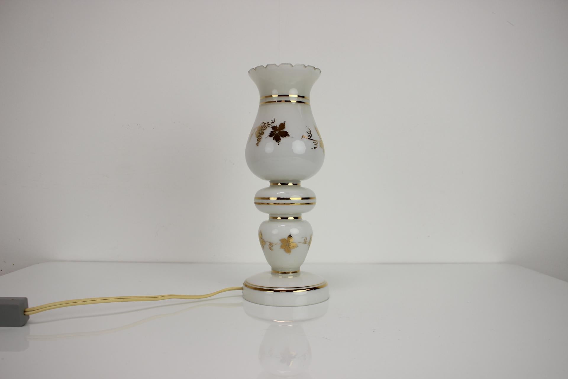 Vintage Glass Table Lamp, 1980s, Germany In Good Condition For Sale In Praha, CZ