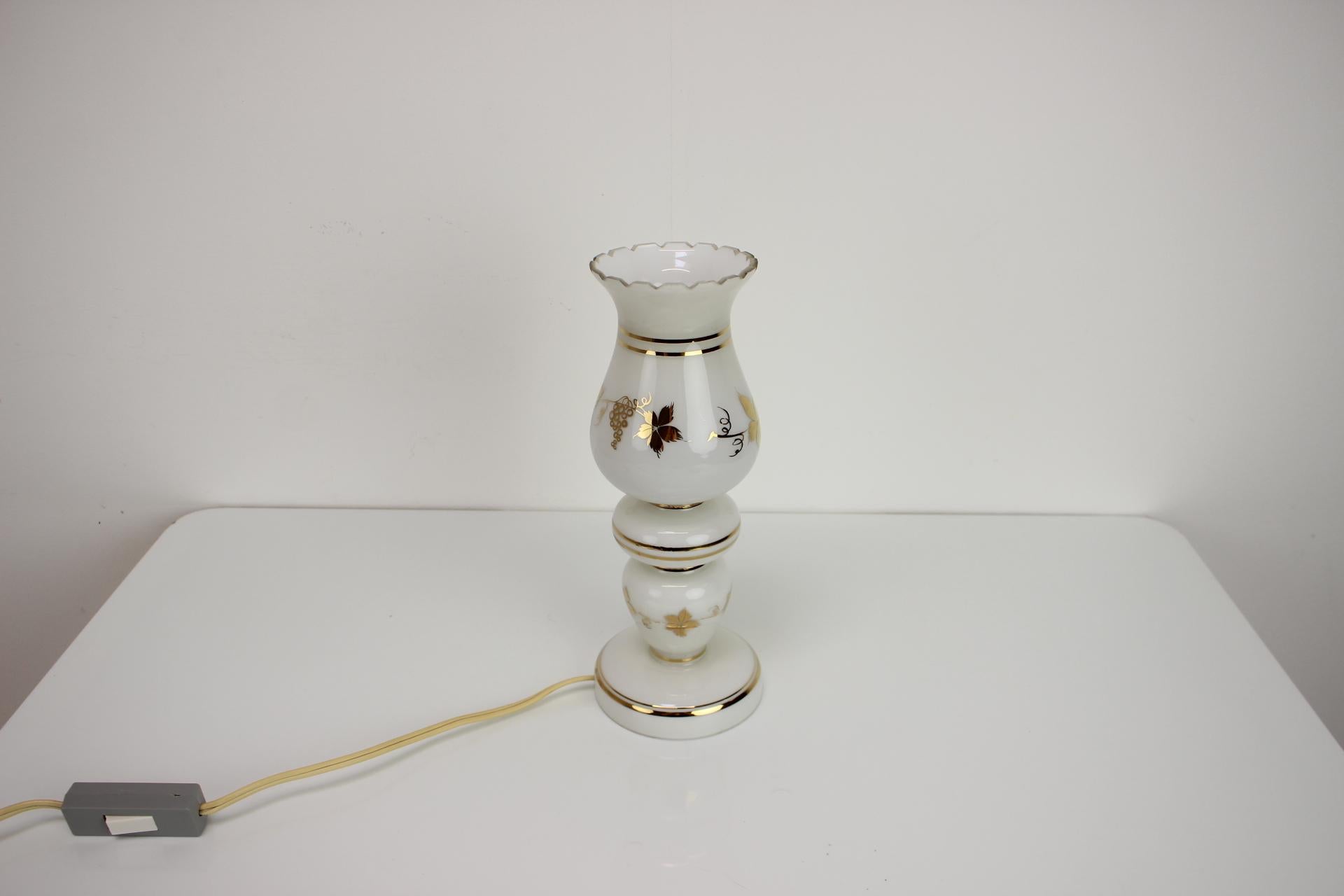 Late 20th Century Vintage Glass Table Lamp, 1980s, Germany For Sale