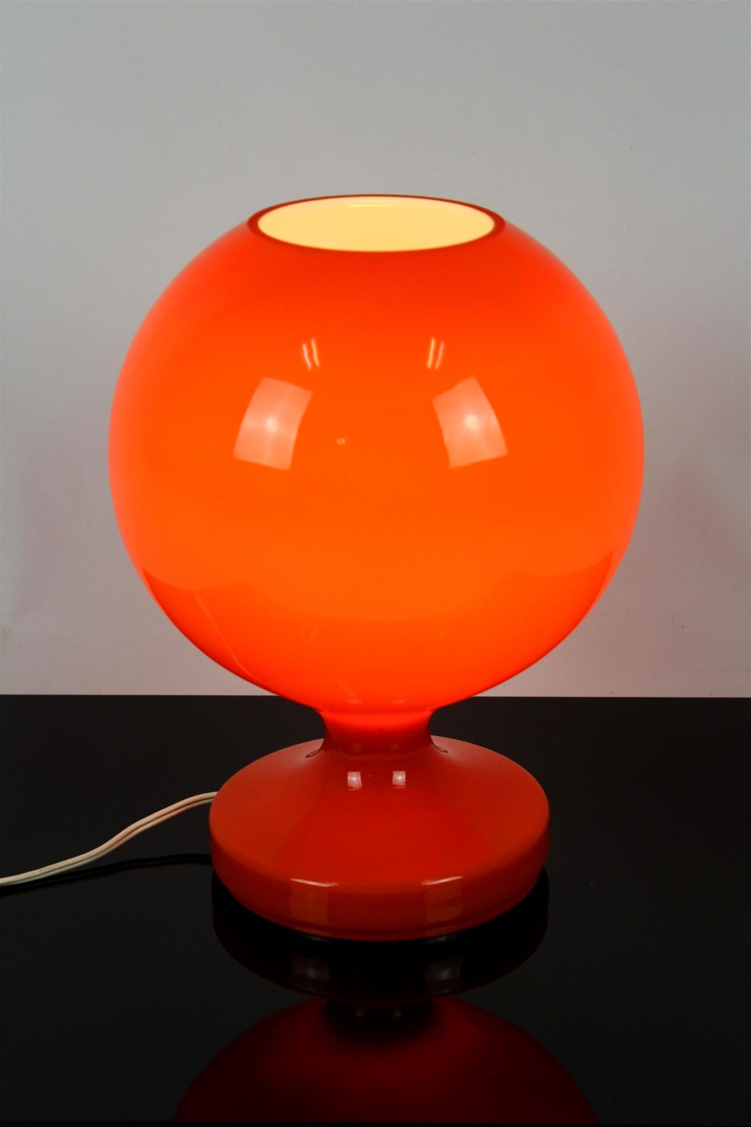 Vintage Glass Table Lamp by Stepan Tabery for OPP Jihlava, 1970s For Sale 3