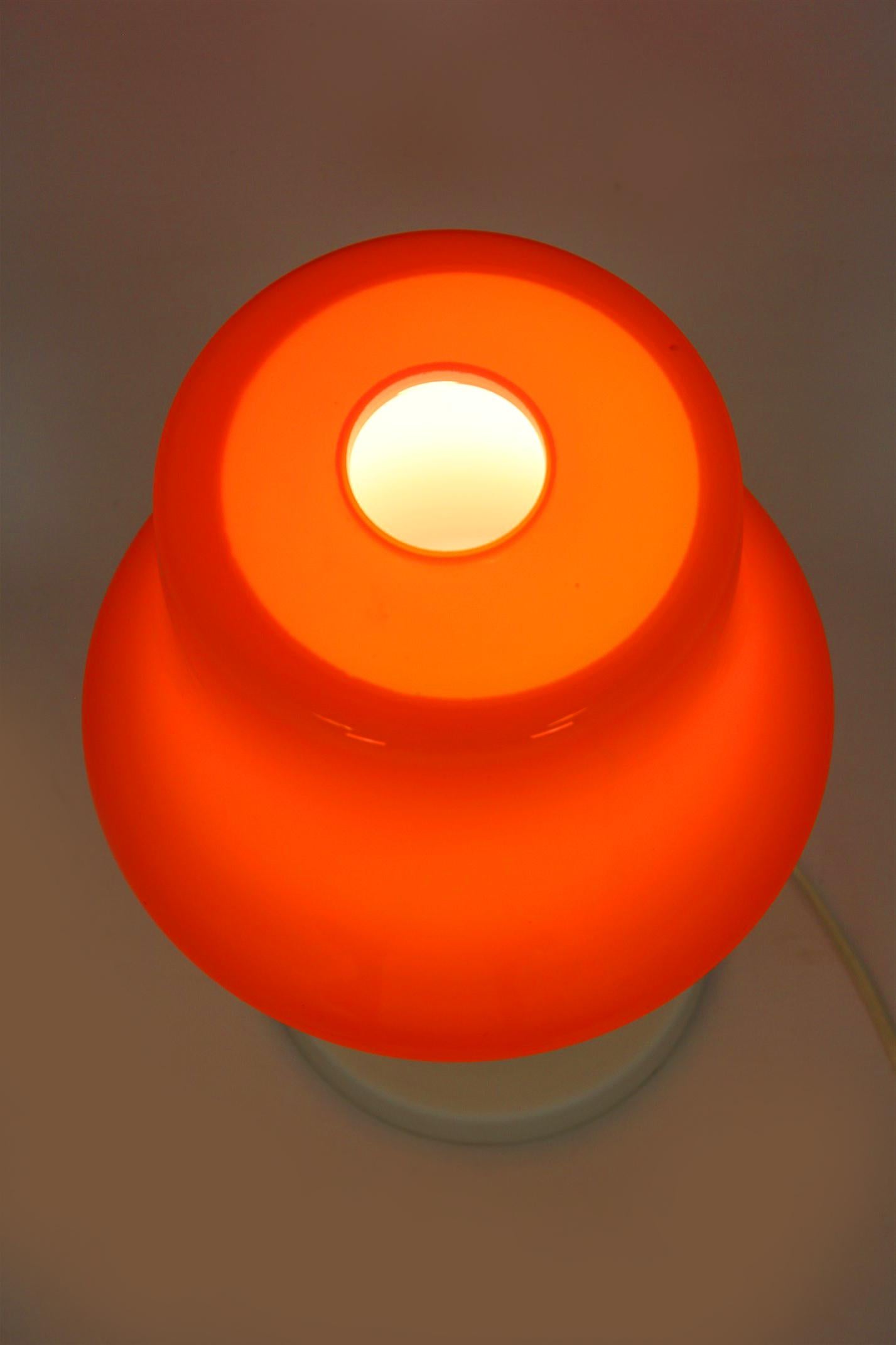 Vintage Glass Table Lamp from Osvětlovací Sklo, 1970s For Sale 5