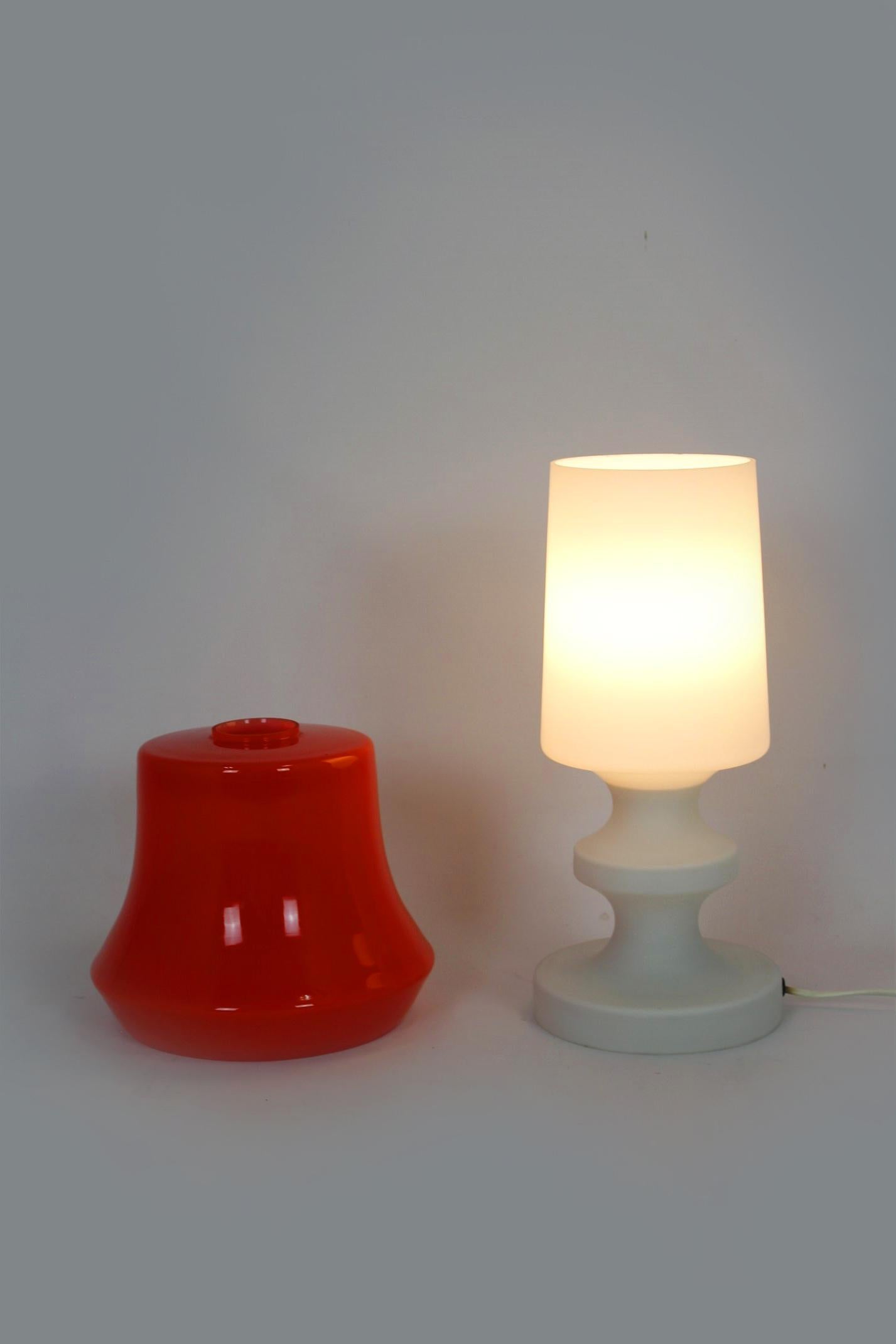 Vintage Glass Table Lamp from Osvětlovací Sklo, 1970s For Sale 10