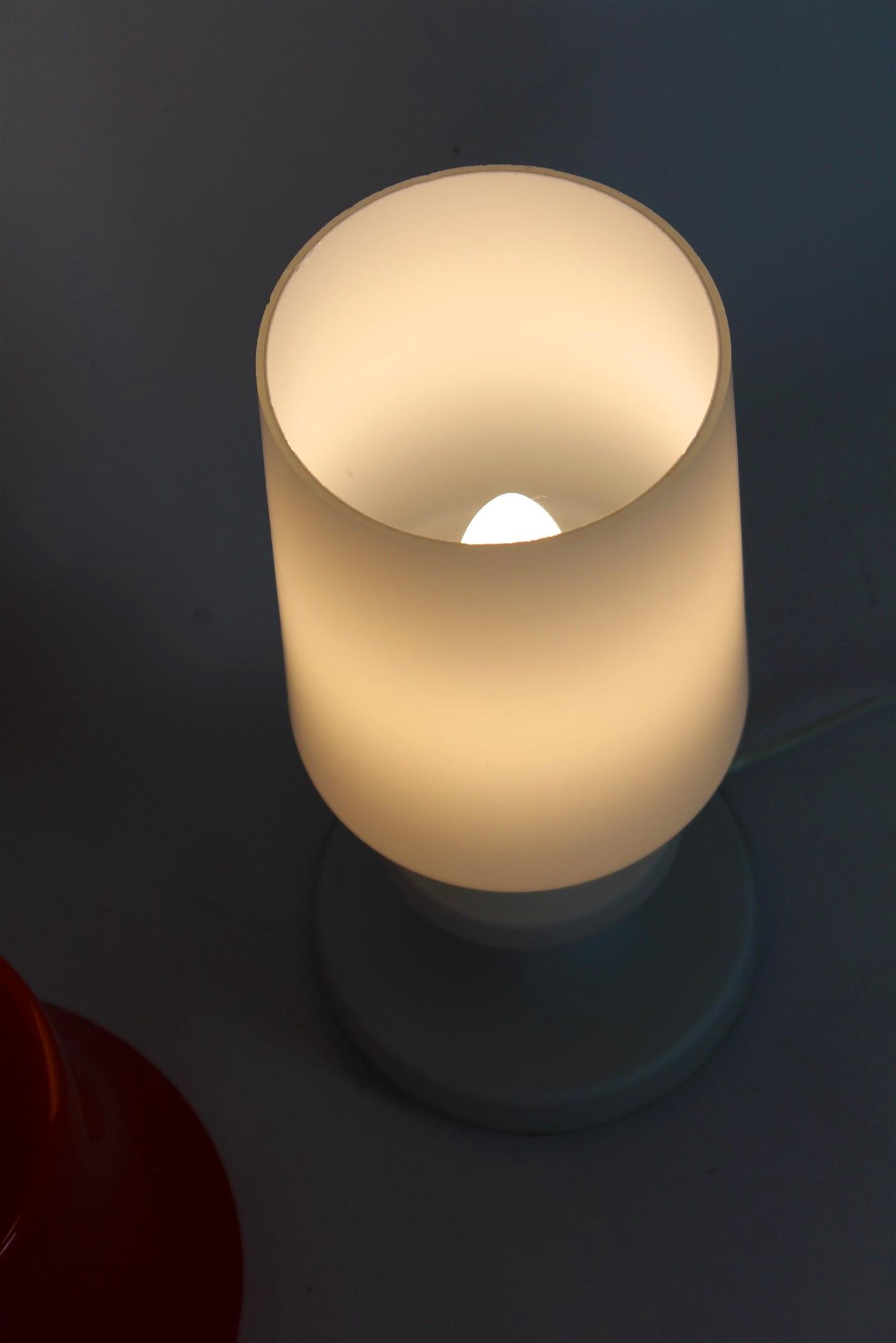 Vintage Glass Table Lamp from Osvětlovací Sklo, 1970s For Sale 11