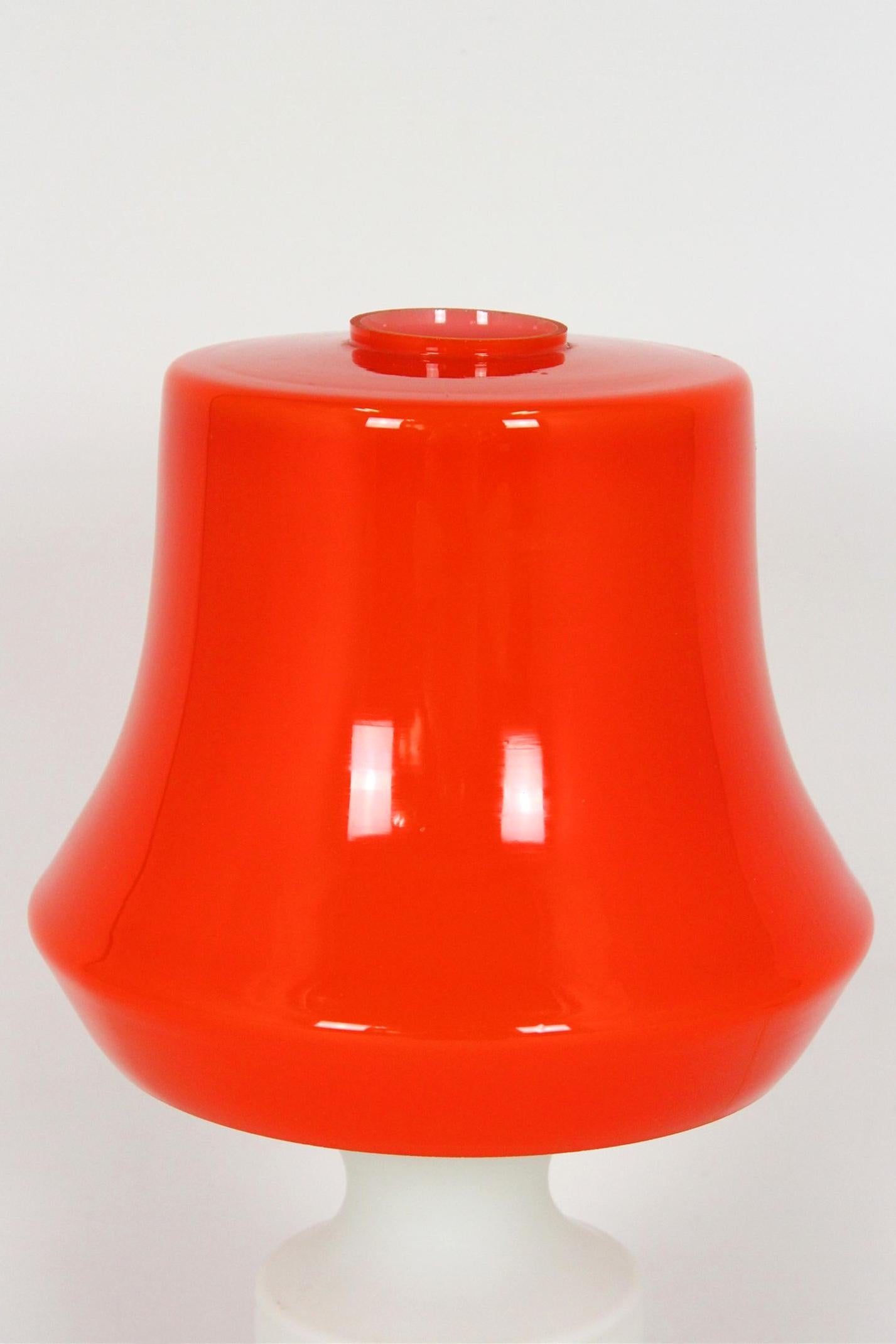 Vintage Glass Table Lamp from Osvětlovací Sklo, 1970s In Good Condition For Sale In Żory, PL