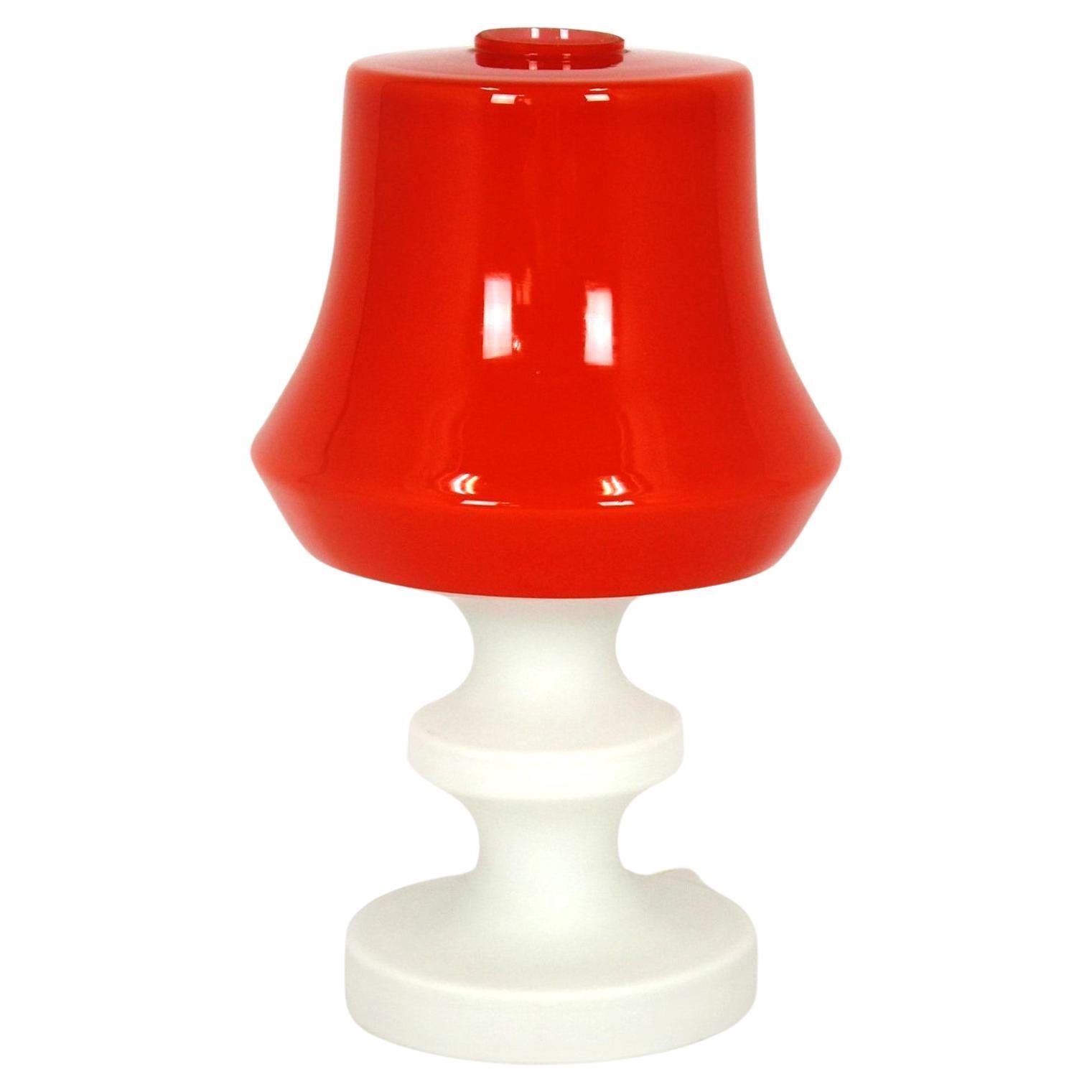 Vintage Glas-Tischlampe von Osvětlovací Sklo, 1970er Jahre