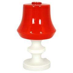 Lámpara de sobremesa vintage de cristal de Osvětlovací Sklo, años 70