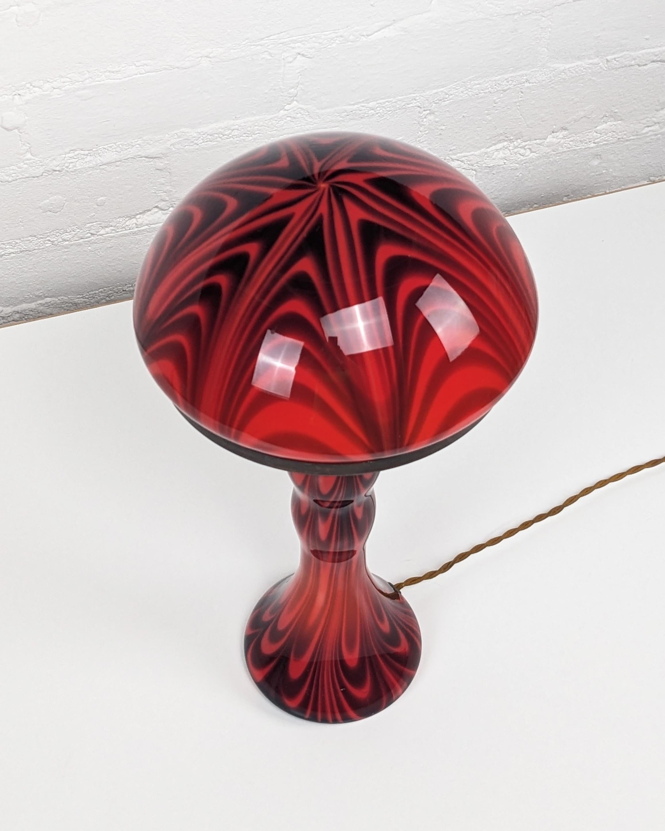 Vintage glass table lamp in the style of La Rochere, 1960s mid-century, original For Sale 5