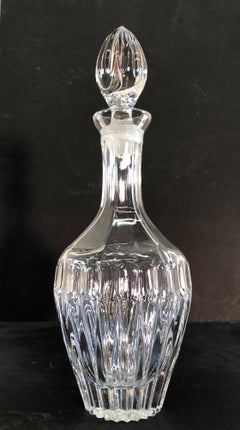 Vintage Glass Tall Heavy Glass Decanter
