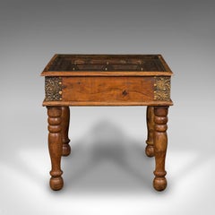 Vintage Glass Topped Spice Table, Far Eastern, Coffee, Lamp, Art Deco, C.1940