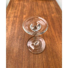 Vintage Glass Twisted Candle Stick Holder, 1970s