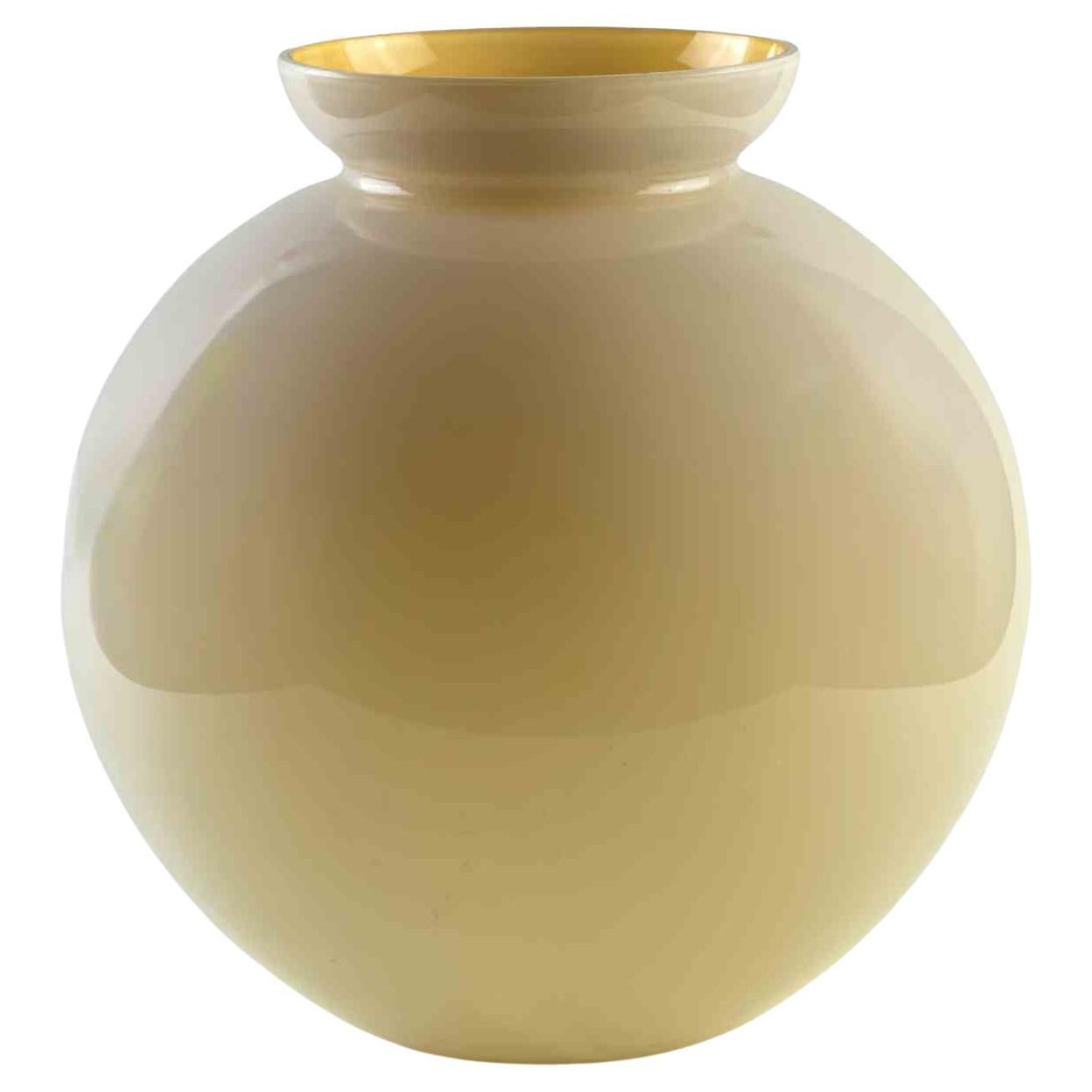 Jarrón de cristal vintage, años 70