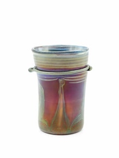 Vintage-Kunstglasvase, italienisches Design, Art-Déco-Stil, 1996