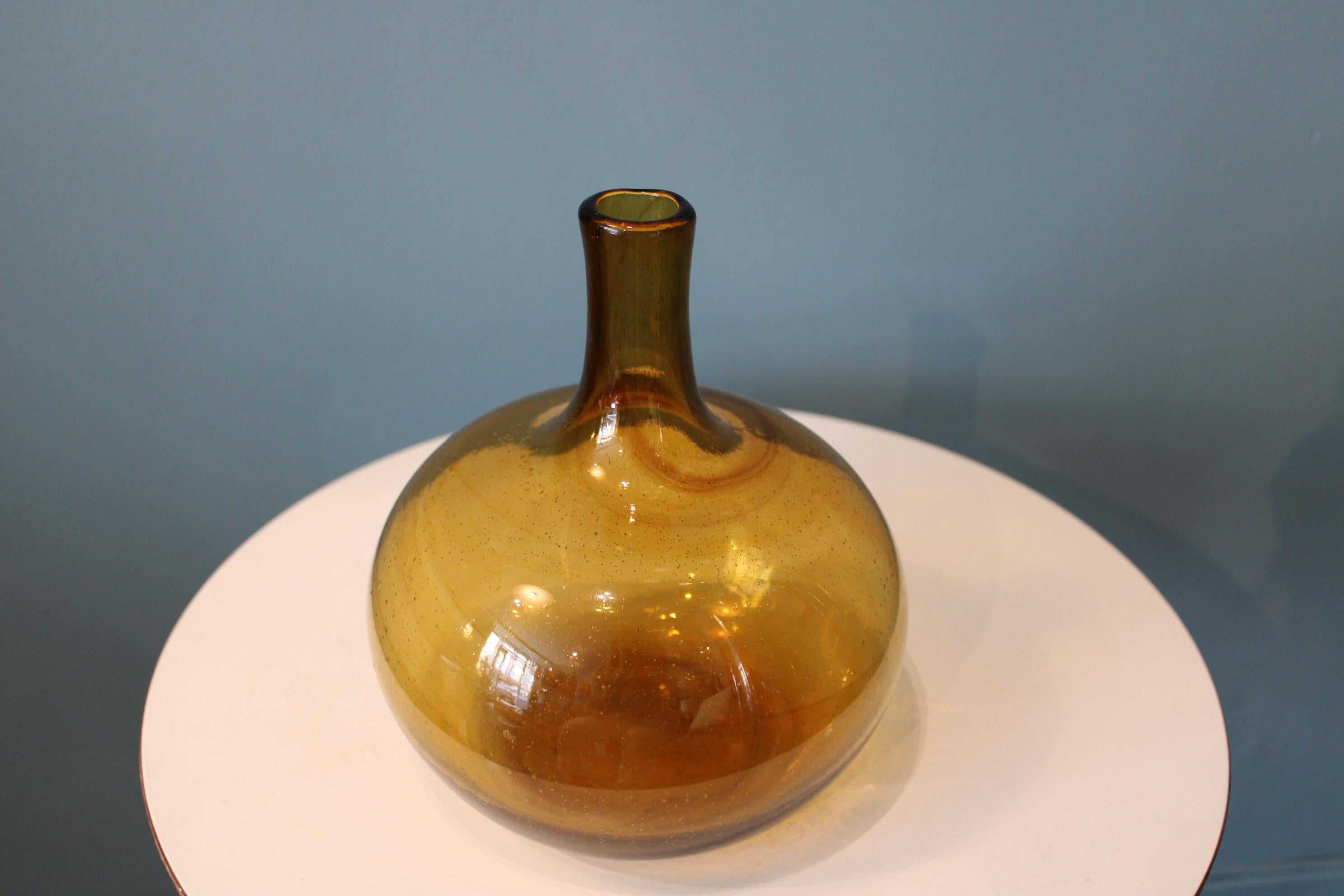Mid-Century moderno Vaso in vetro vintage di Claude Morin, Francia 1960