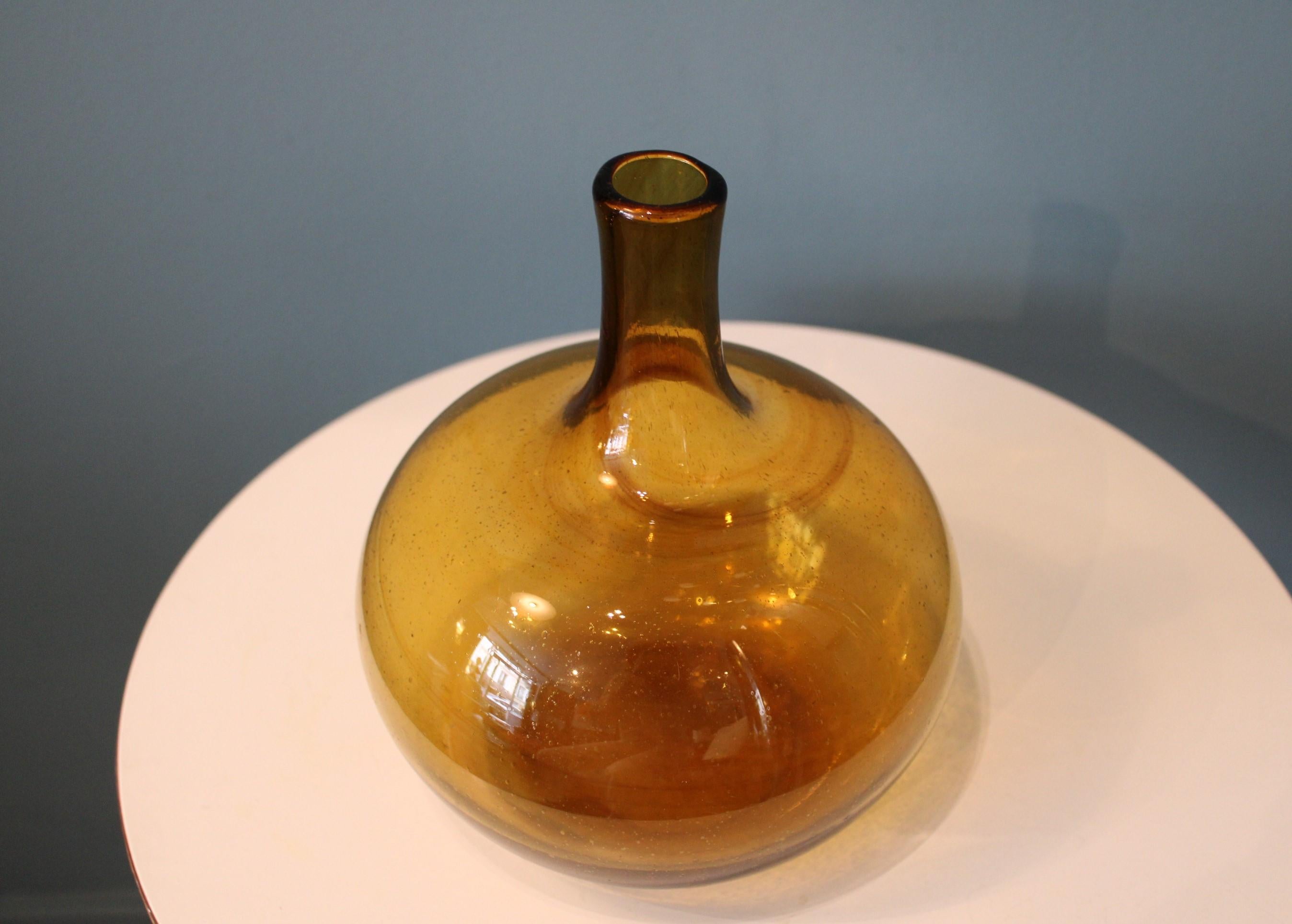 Mid-Century Modern Vintage glass vase by Claude Morin, France 1960 For Sale