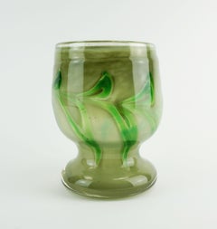 VASO vintage in vetro di Erwin Eisch diverse tonalità di verde e vetro trasparente