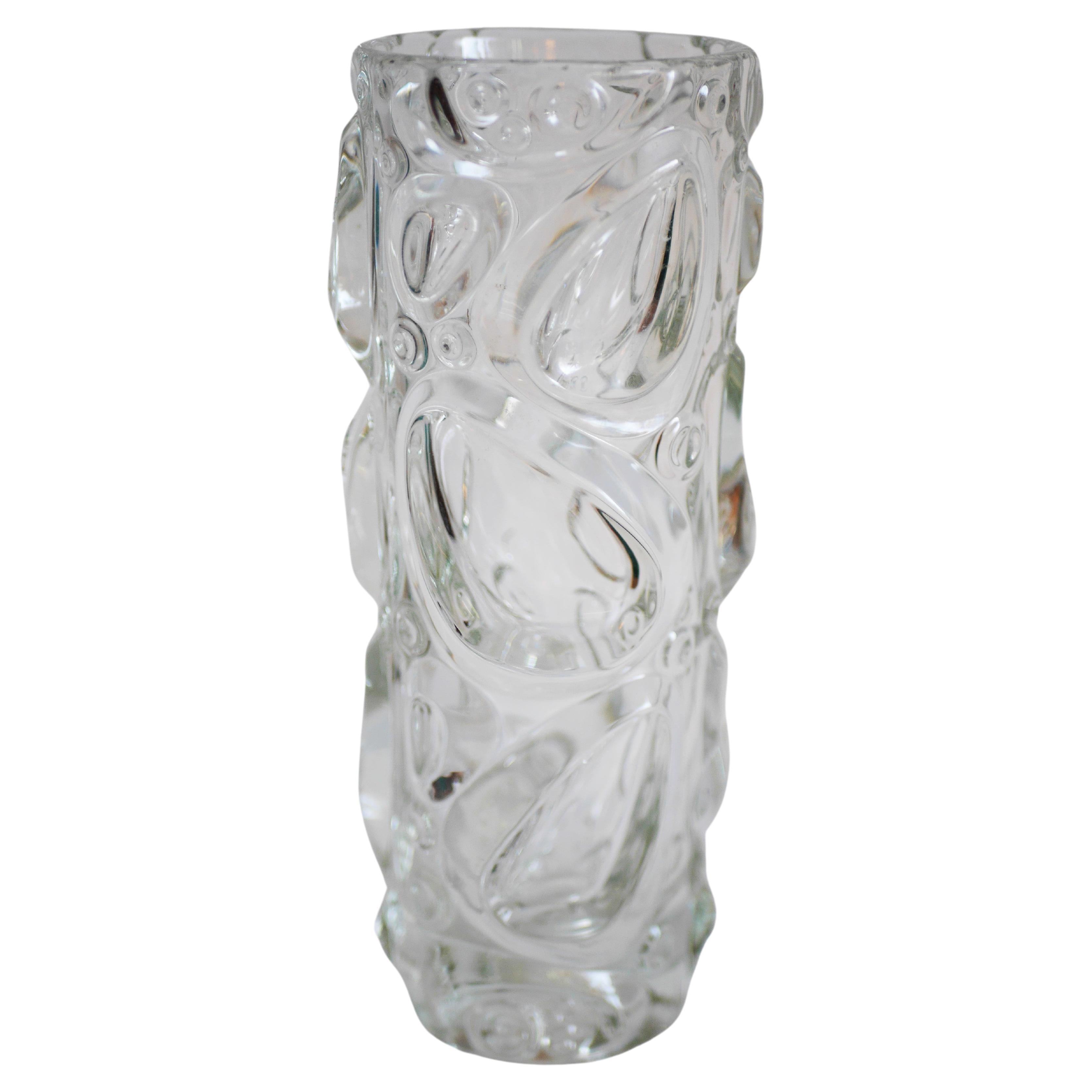 Vintage Glass Vase, by Frantisek Peceny for Sklo Union, Czech Rep For Sale