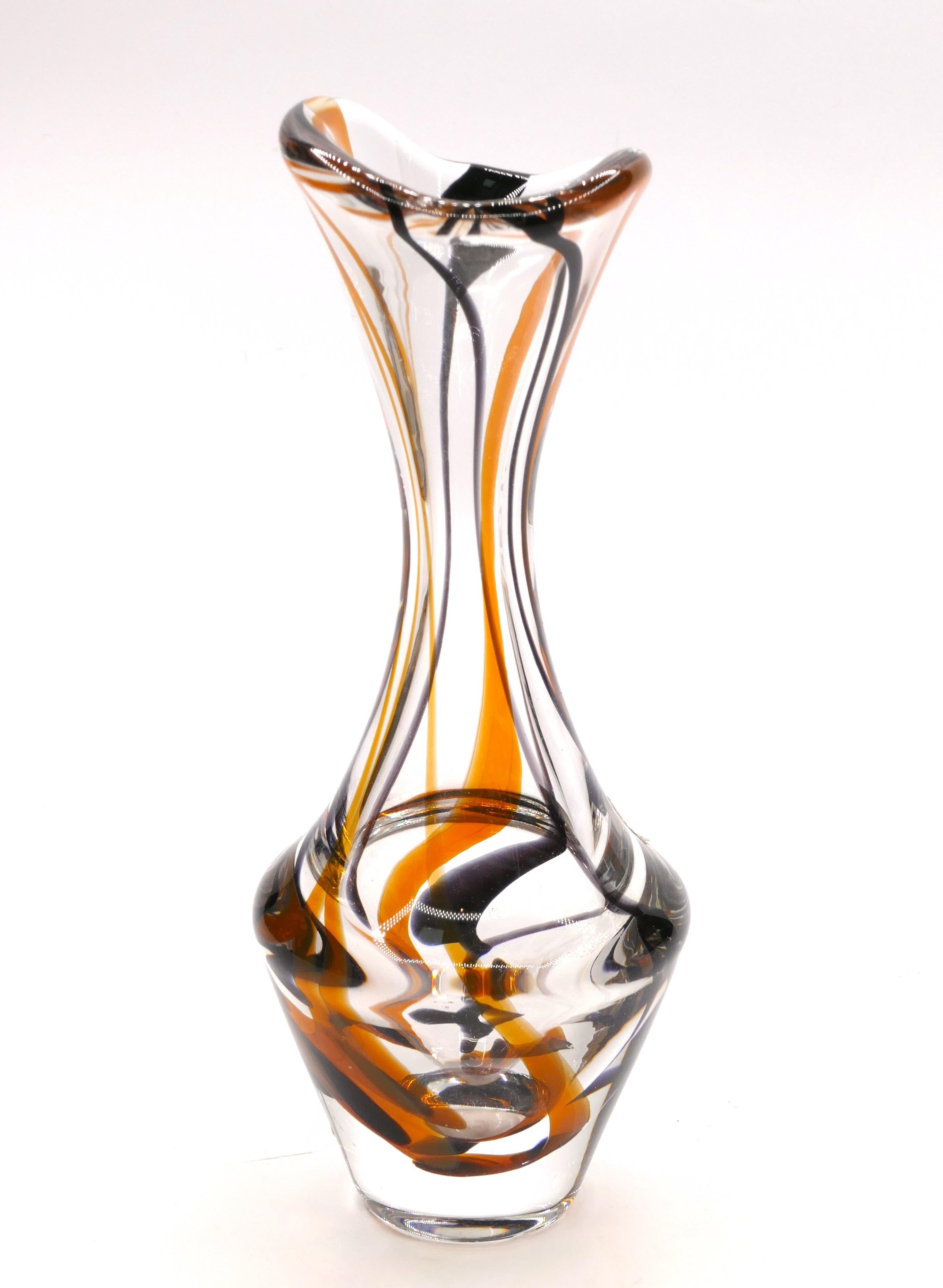 Vintage Glass Vase by Max Verboeket, 1955 In Good Condition In Roma, IT