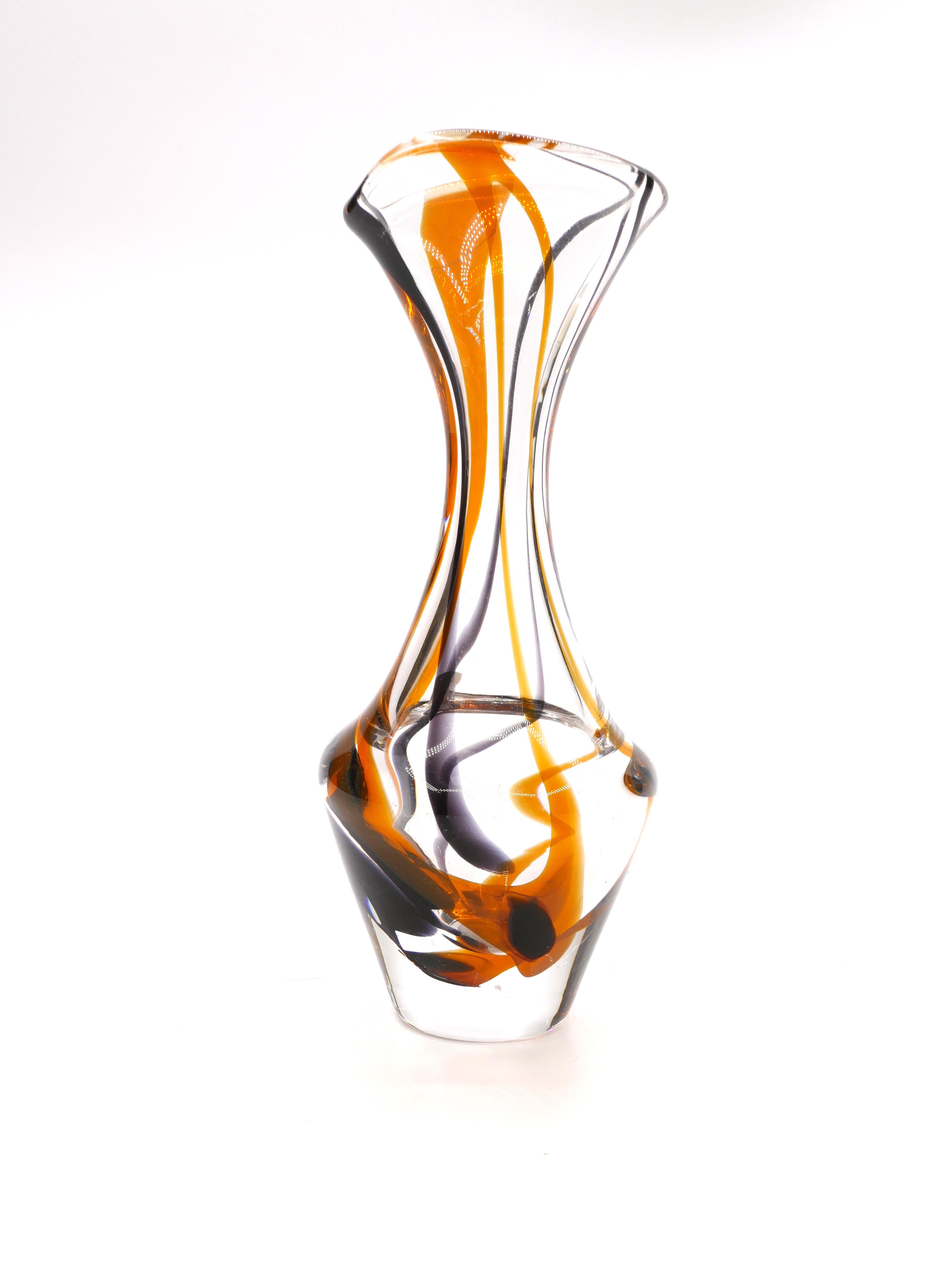 Mid-20th Century Vintage Glass Vase by Max Verboeket, 1955
