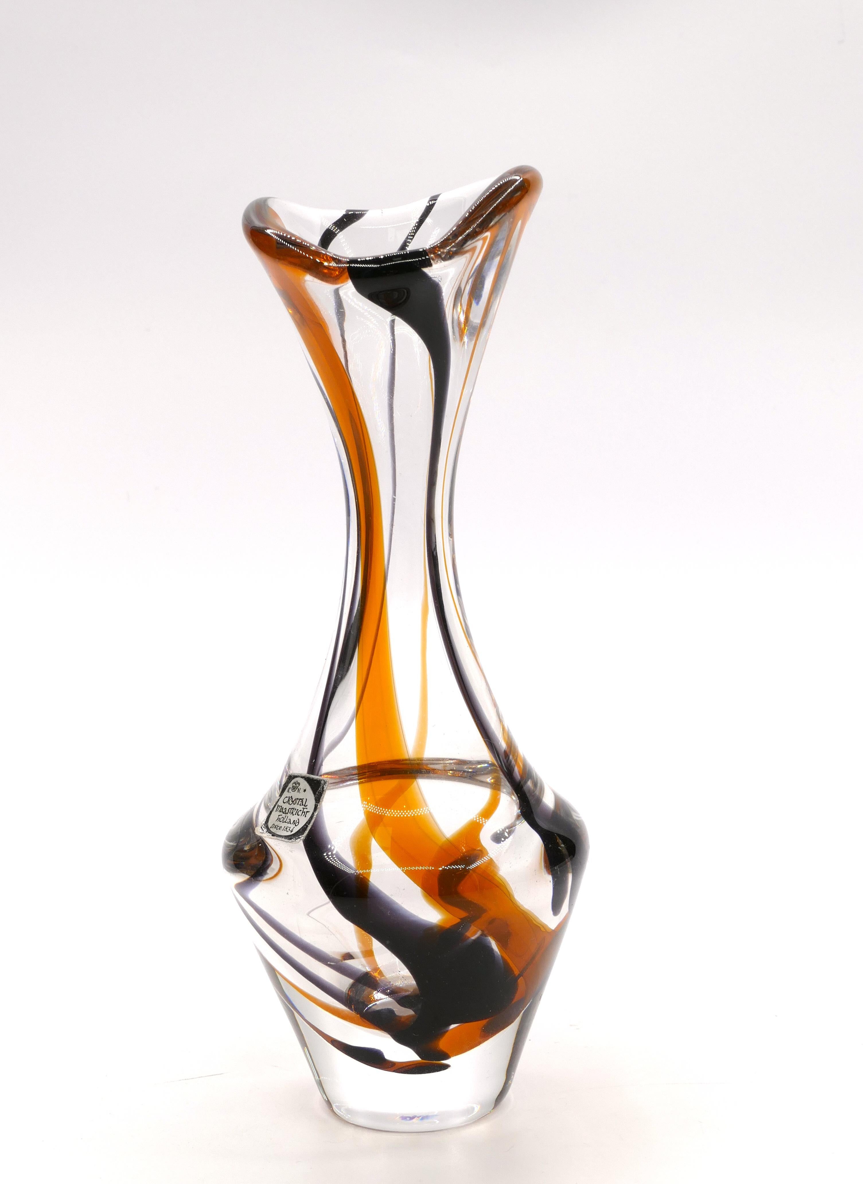 Vintage Glass Vase by Max Verboeket, 1955 1