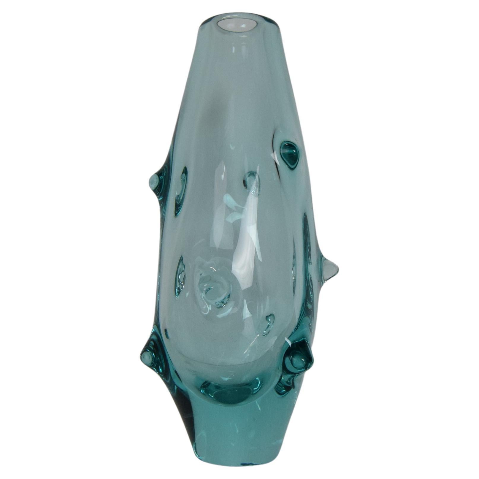 Vintage Glass Vase by Miroslav Klinger for Zelezny Brod Glasswork, 1960s