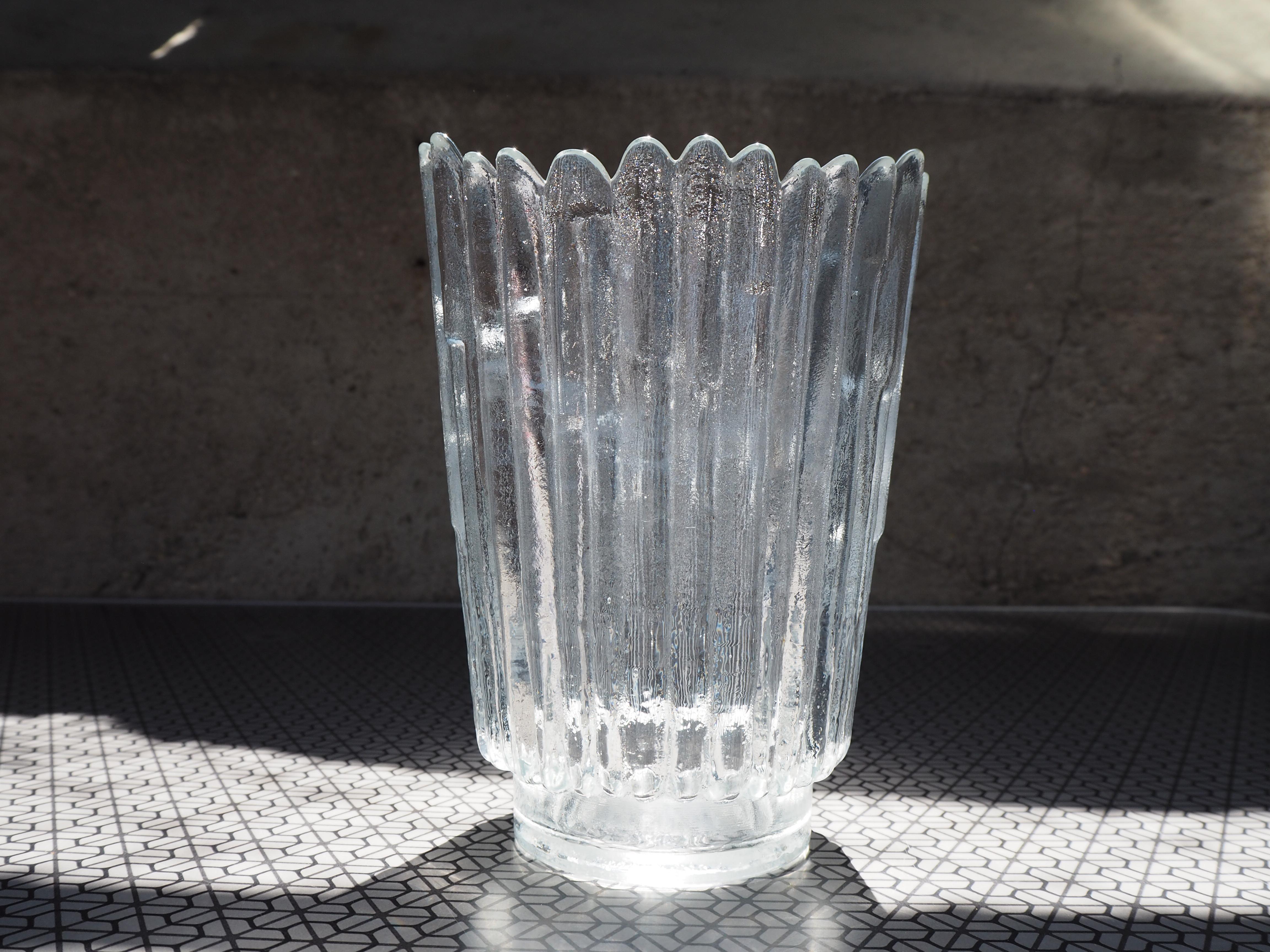 Mid-Century moderno Vaso in vetro vintage di Pavel Pánek per Sklo Union Libochovice, anni '70. in vendita